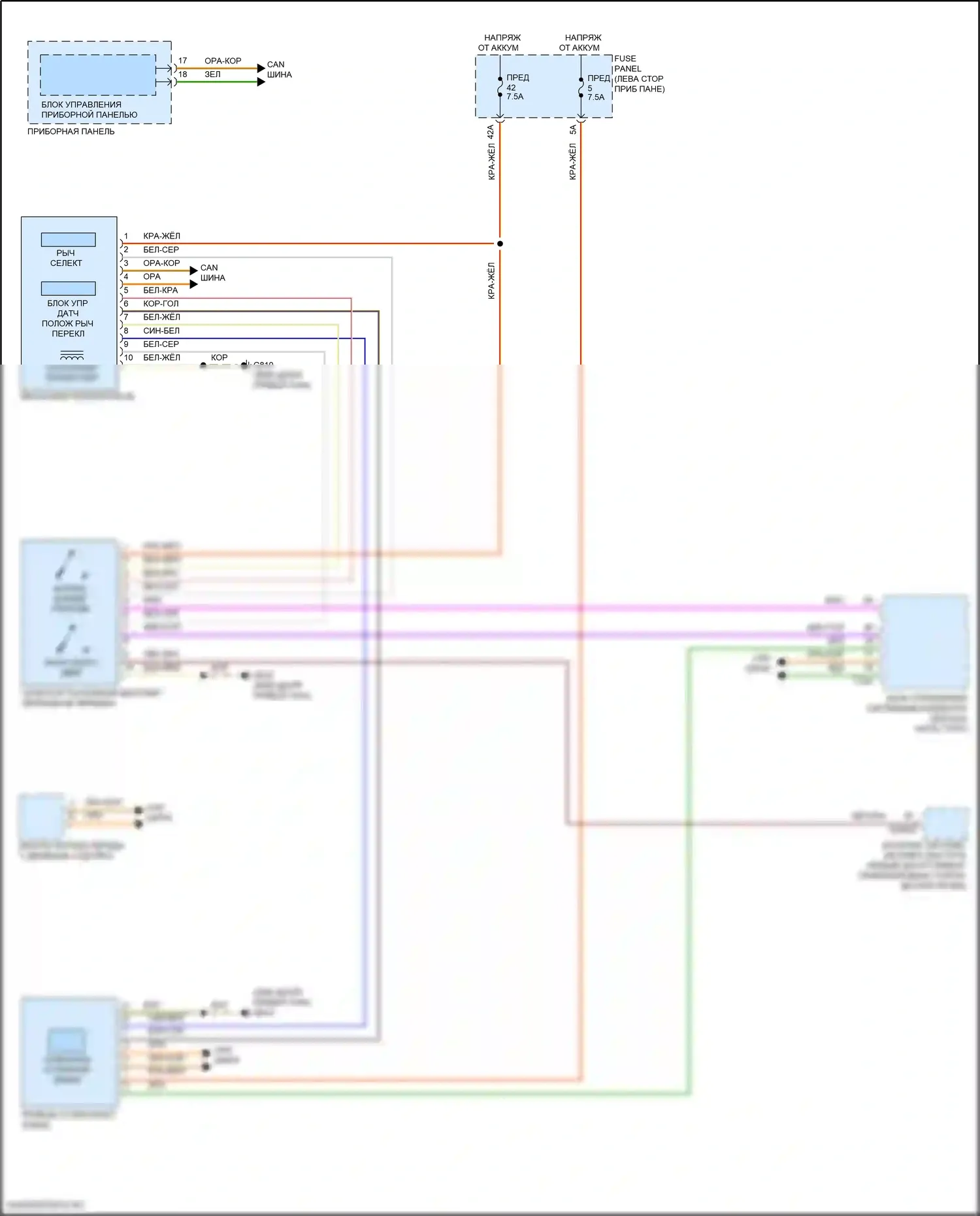Golf GTI Volkswagen VIII (2019-2024): Электросхема блокировки селектора 