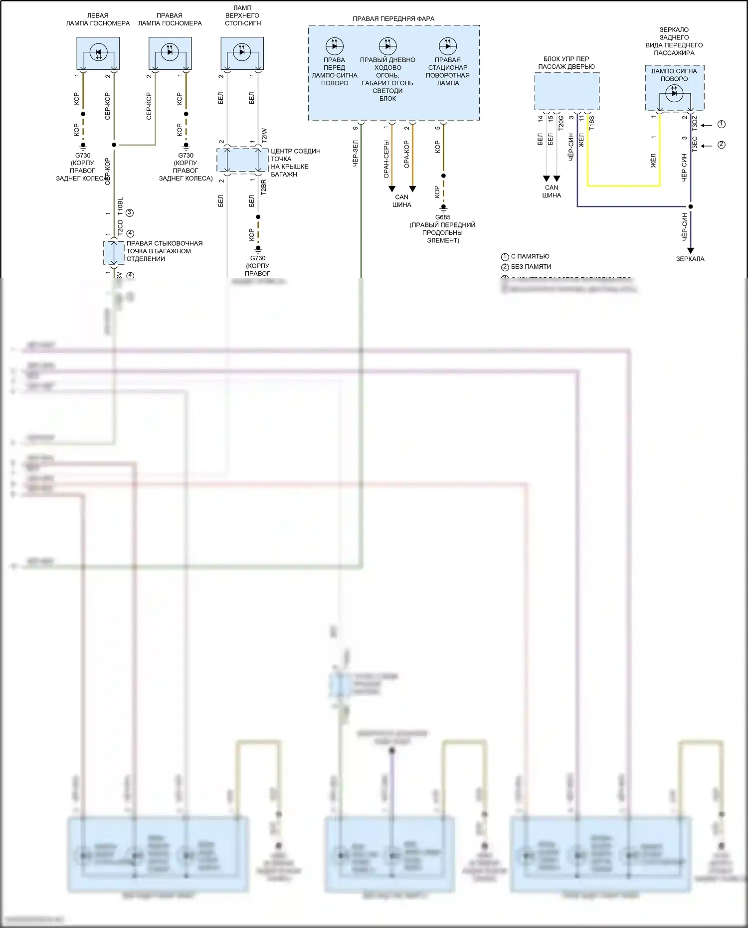 Golf GTI Volkswagen VIII (2019-2024): Электросхема фар и фонарей (2 из 2) 