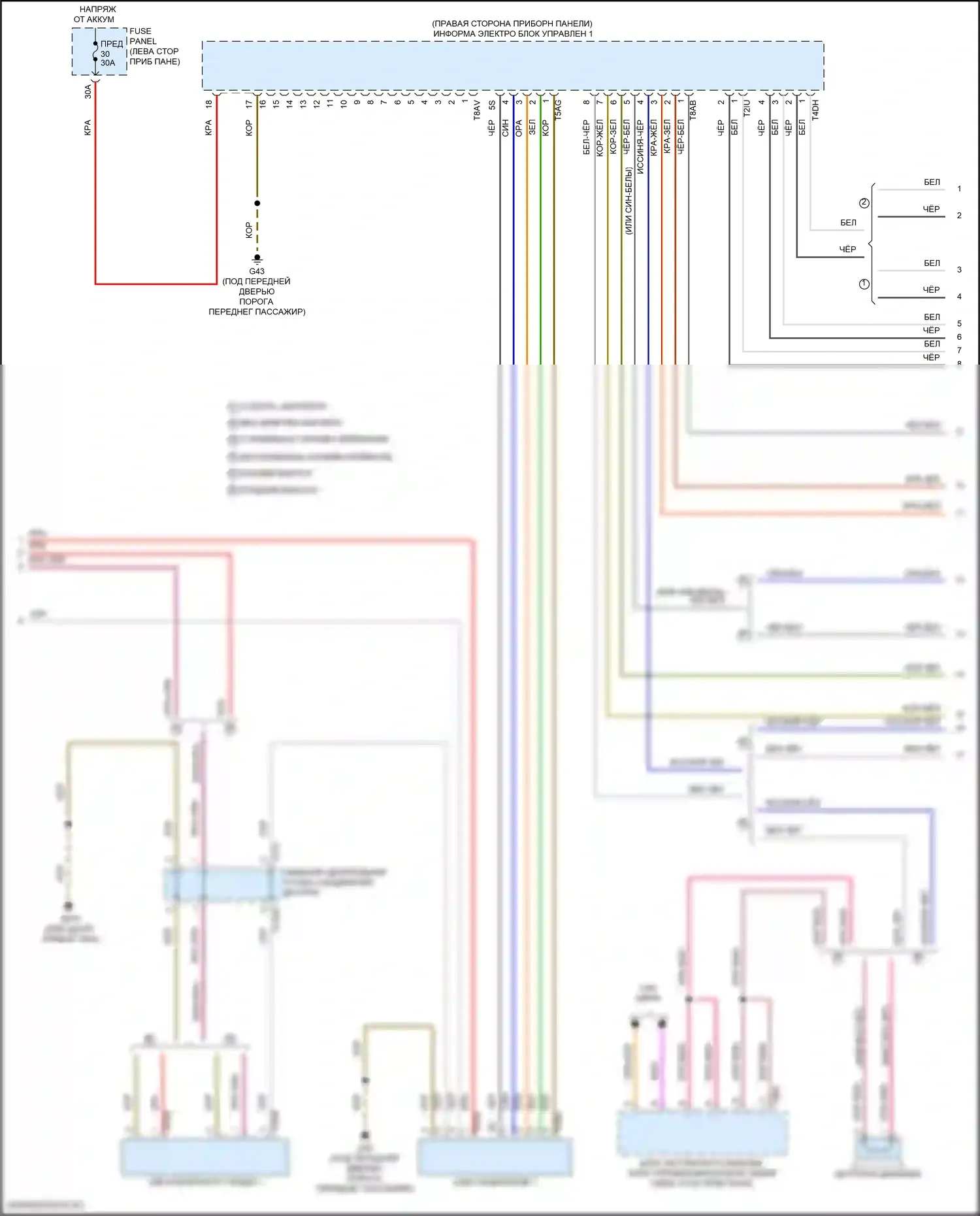 Golf GTI Volkswagen VIII (2019-2024): Электросхема магнитолы, без усилителя (2 из 3) 