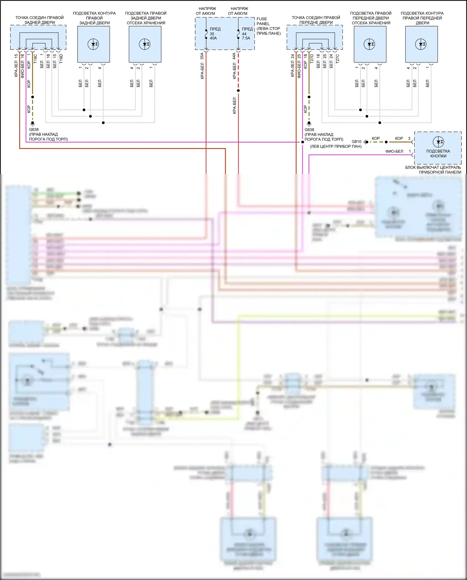 Golf GTI Volkswagen VIII (2019-2024): Электросхема подсветки приборной панели (1 из 3) 