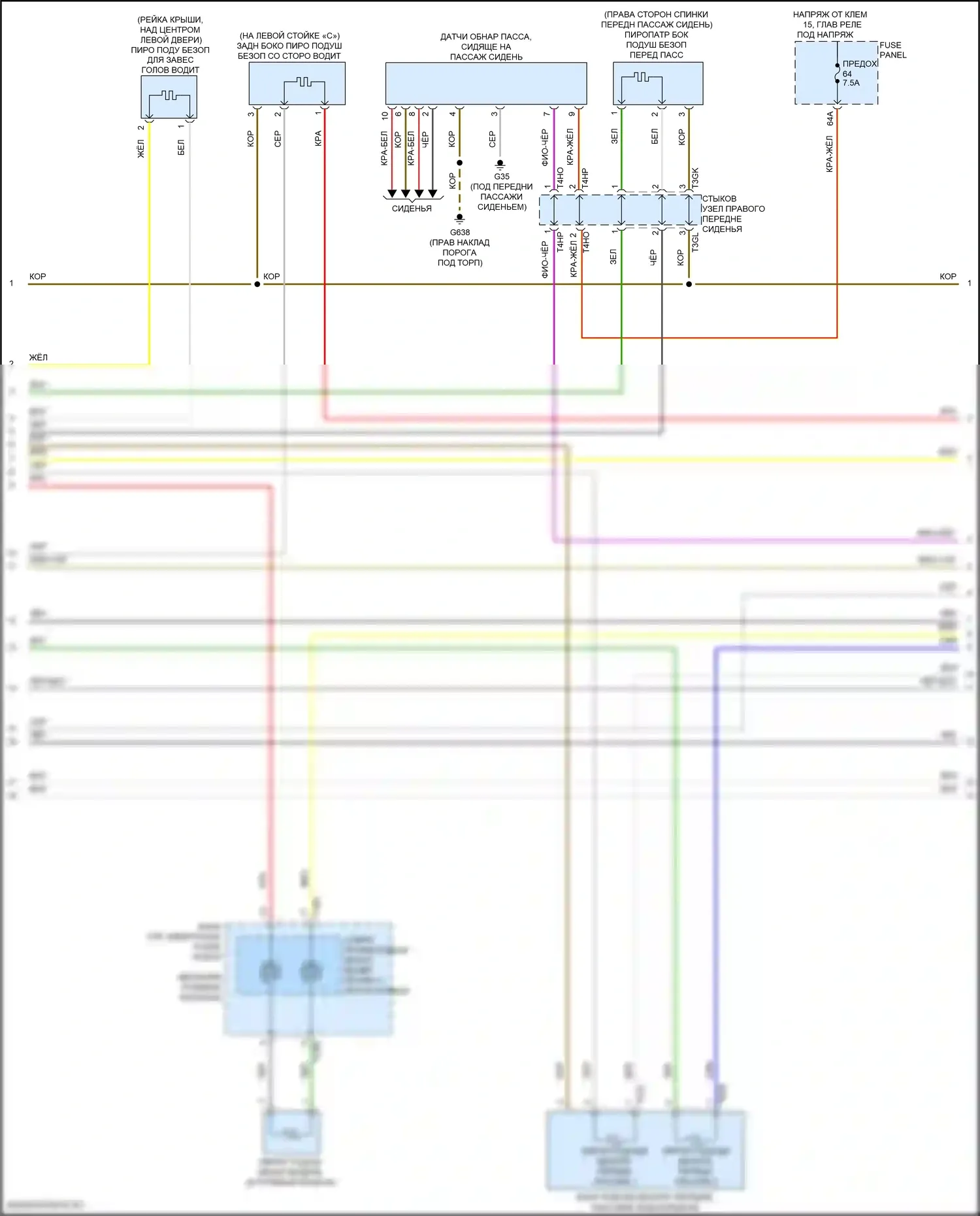 Golf GTI Volkswagen VIII (2019-2024): Электросхема подушек безопасности (2 из 4) 