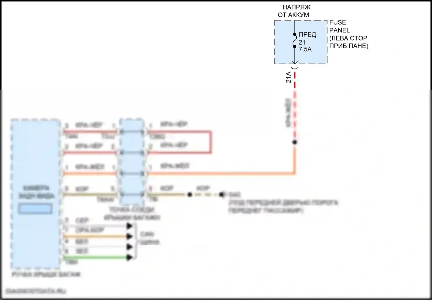 Golf GTI Volkswagen VIII (2019-2024): Электросхема камеры заднего вида 