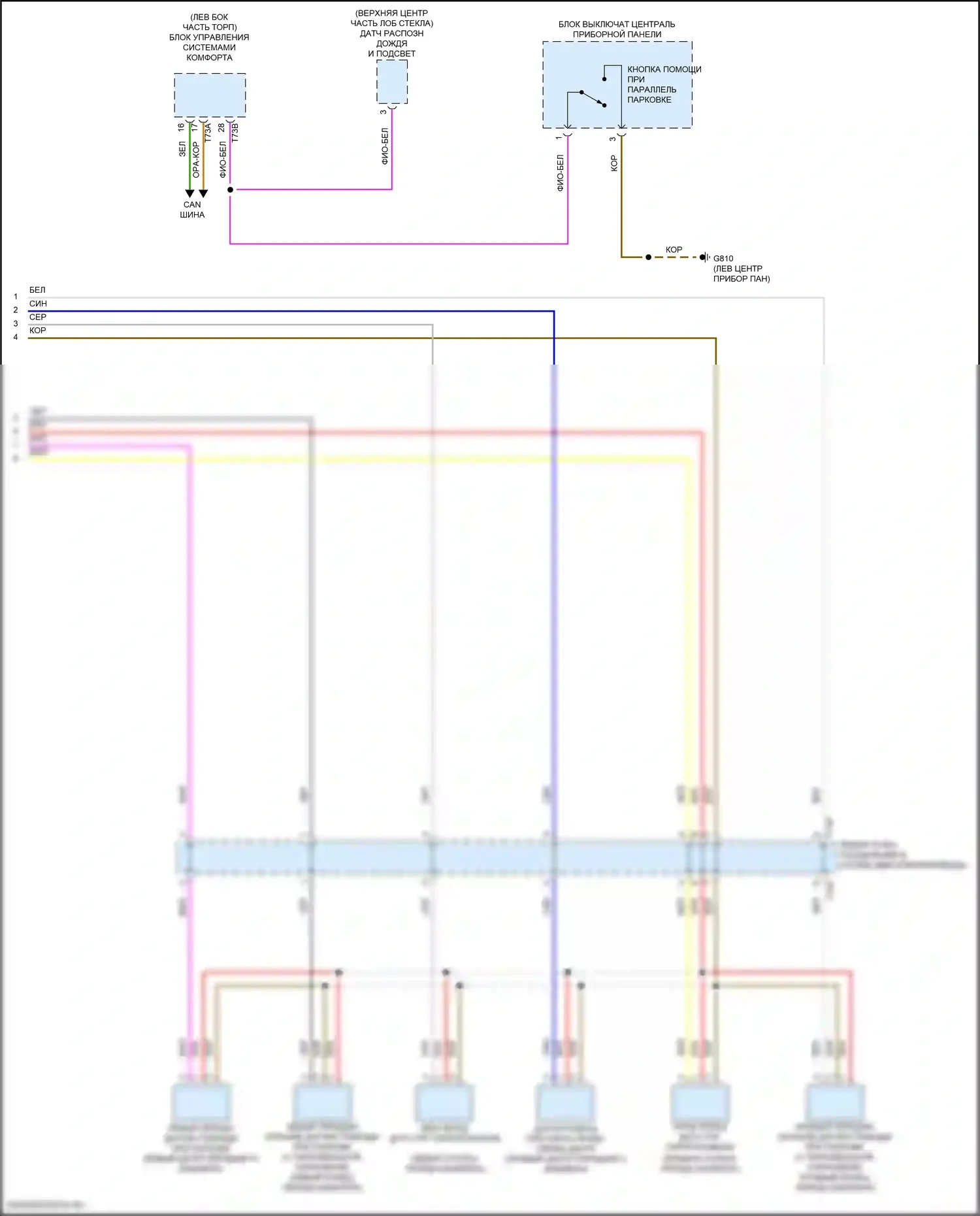 Golf GTI Volkswagen VIII (2019-2024): Электросхема парктроника (2 из 2) 