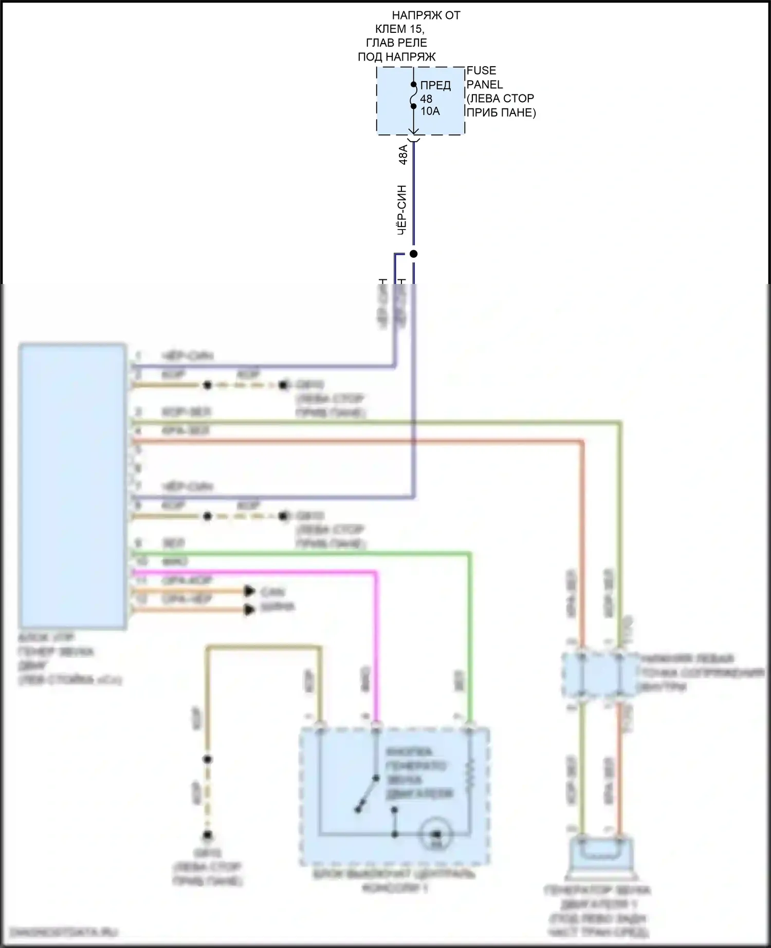 Golf R Volkswagen VII рестайлинг (2017-2020): Электросхема двигатель 2.0л турбо, виртуальная система звука двигателя электросхема 