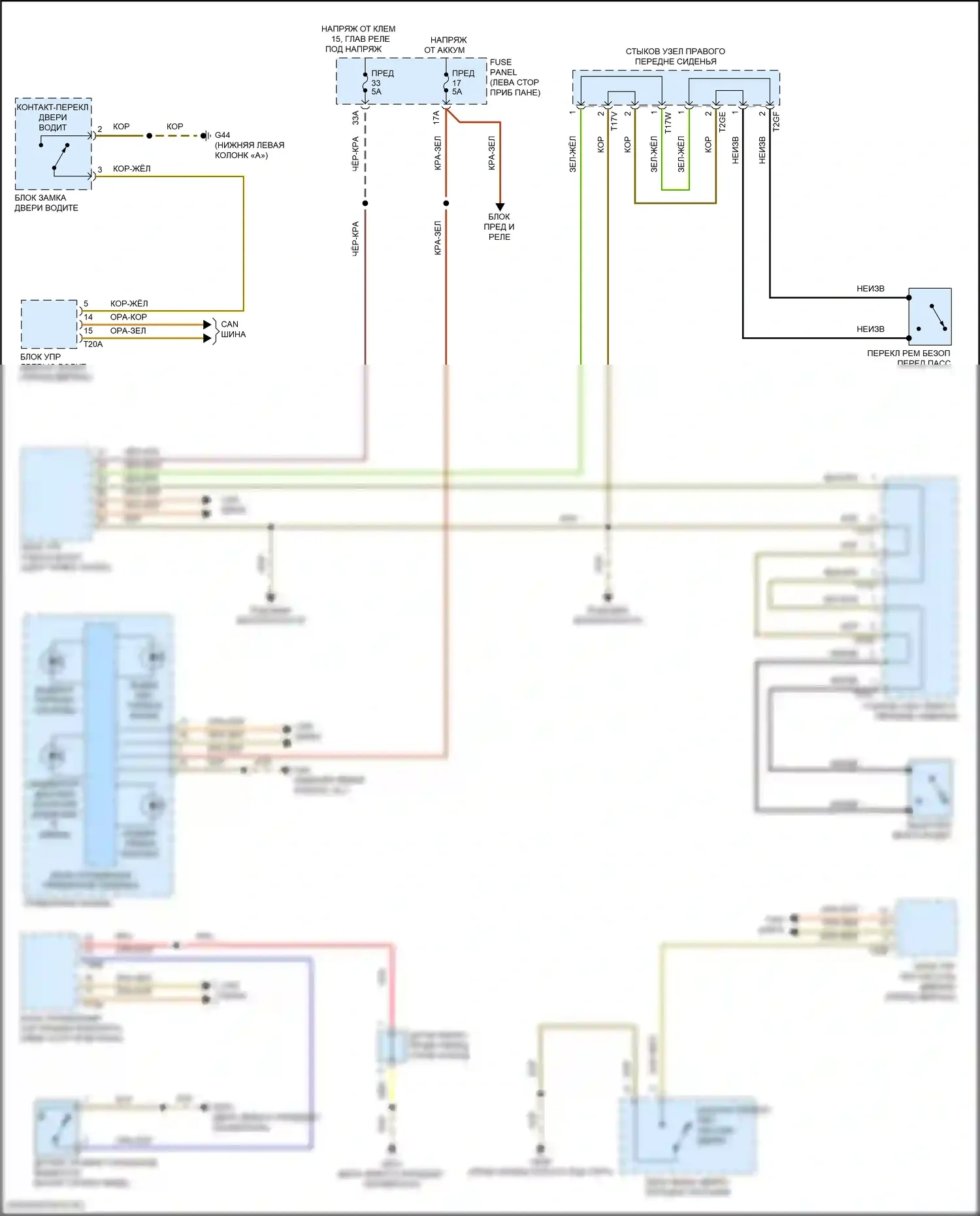 Golf R Volkswagen VII рестайлинг (2017-2020): Электросхема помощников водителя 