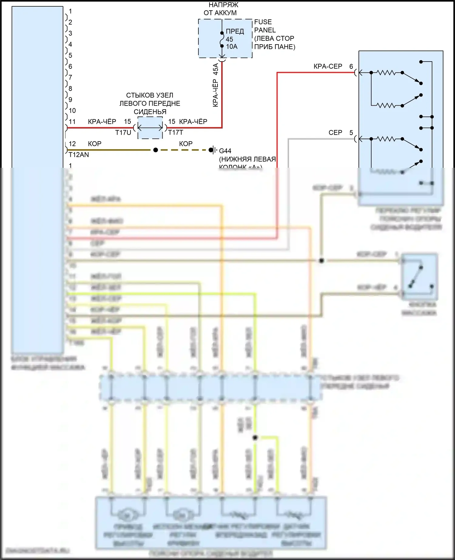 Golf R Volkswagen VII рестайлинг (2017-2020): Поясничная электросхема, с массажем 