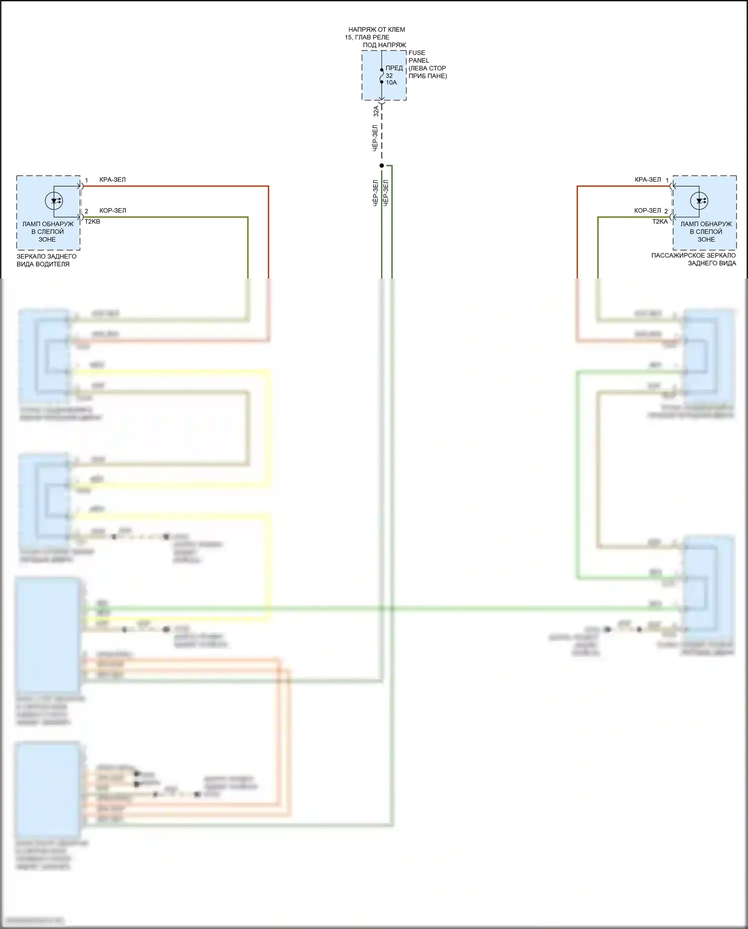 Golf R Volkswagen VII рестайлинг (2017-2020): Электросхема мониторинга в слепой зоне 