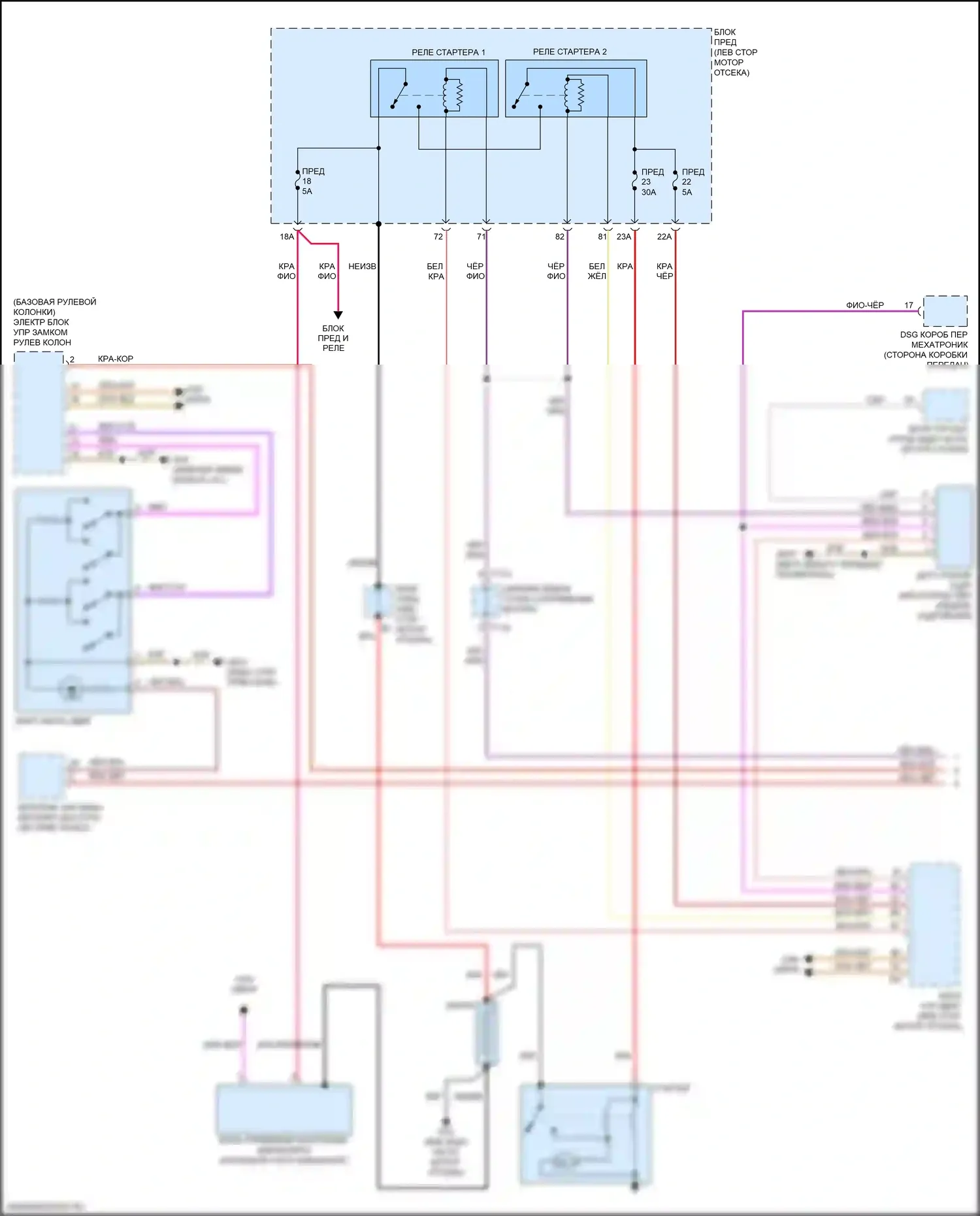 Golf R Volkswagen VII рестайлинг (2017-2020): Электросхема стартера (1 из 2) 