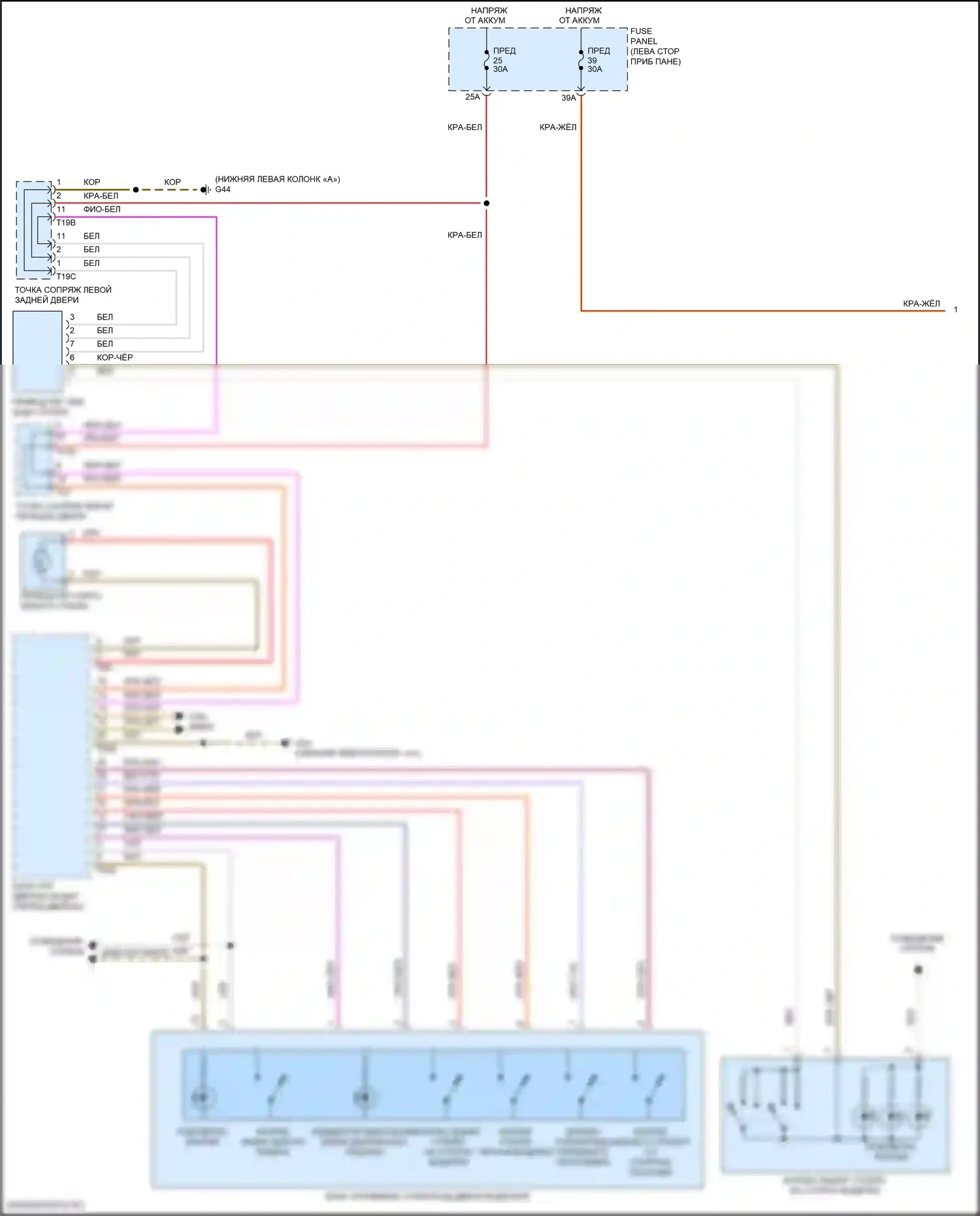 Golf R Volkswagen VII рестайлинг (2017-2020): Электросхема стеклоподъемников (1 из 2) 