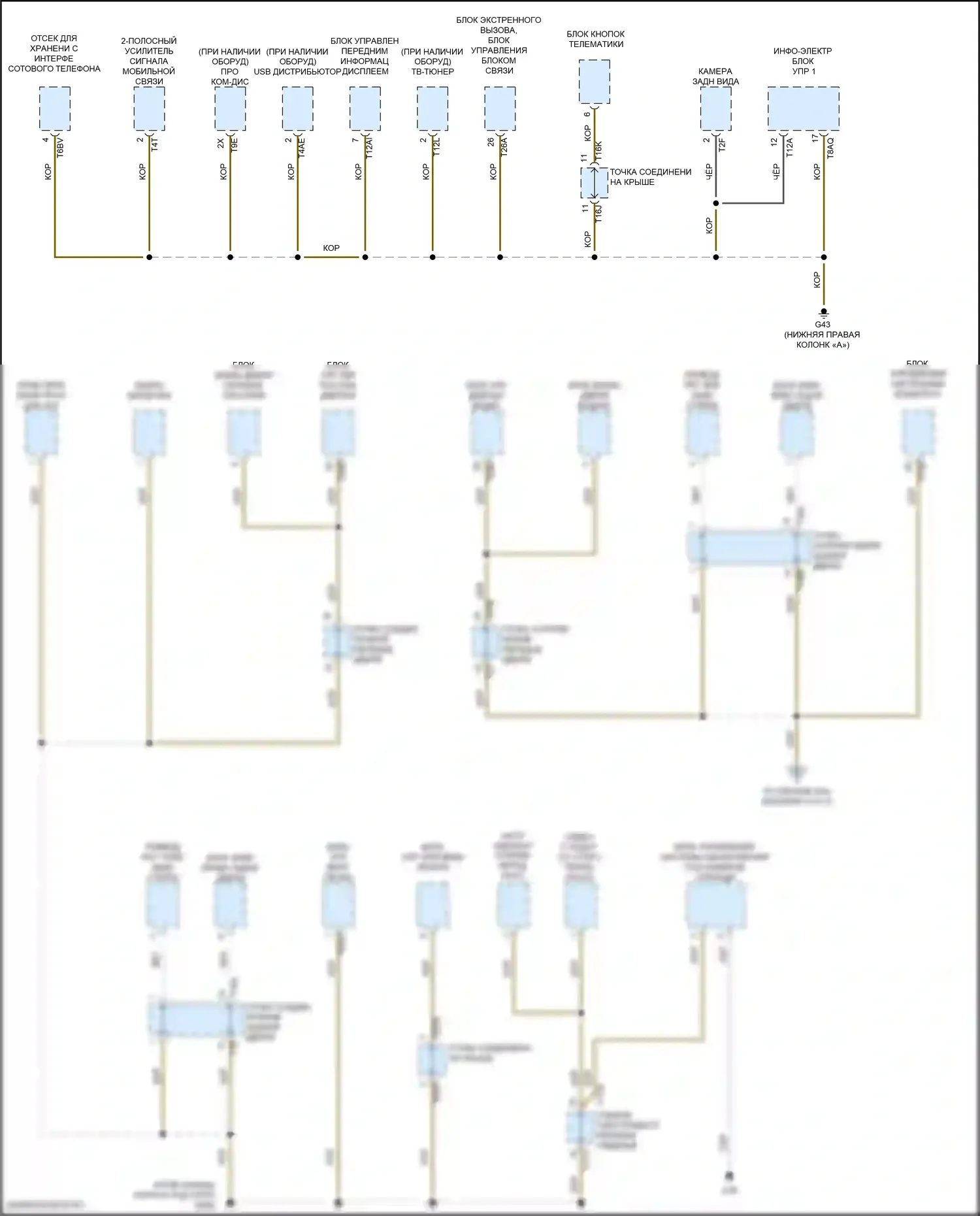 Golf R Volkswagen VII рестайлинг (2017-2020): Электросхема точек подключения масс (2 из 5) 