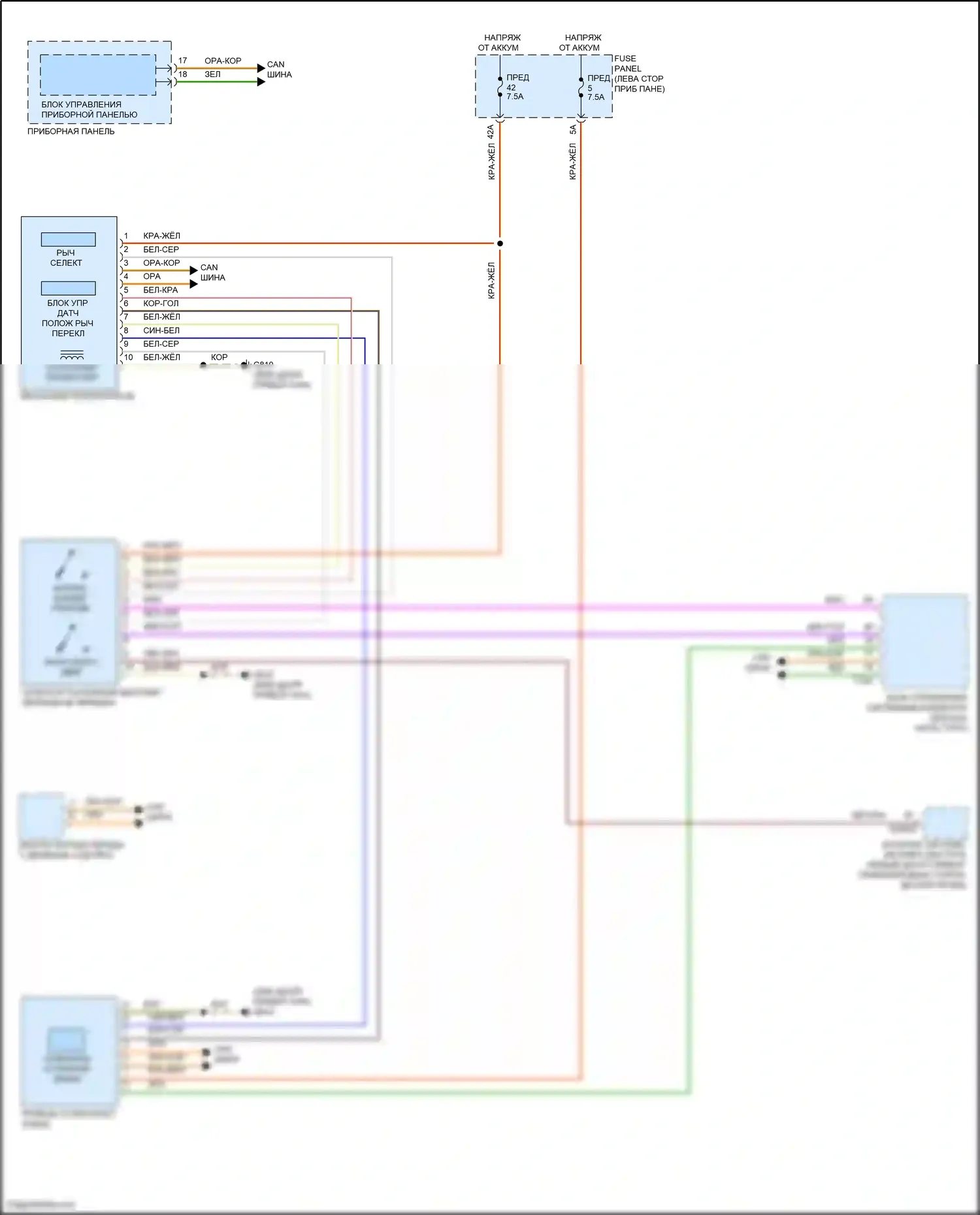 Golf R Volkswagen VIII (2020-2024): Электросхема блокировки селектора 