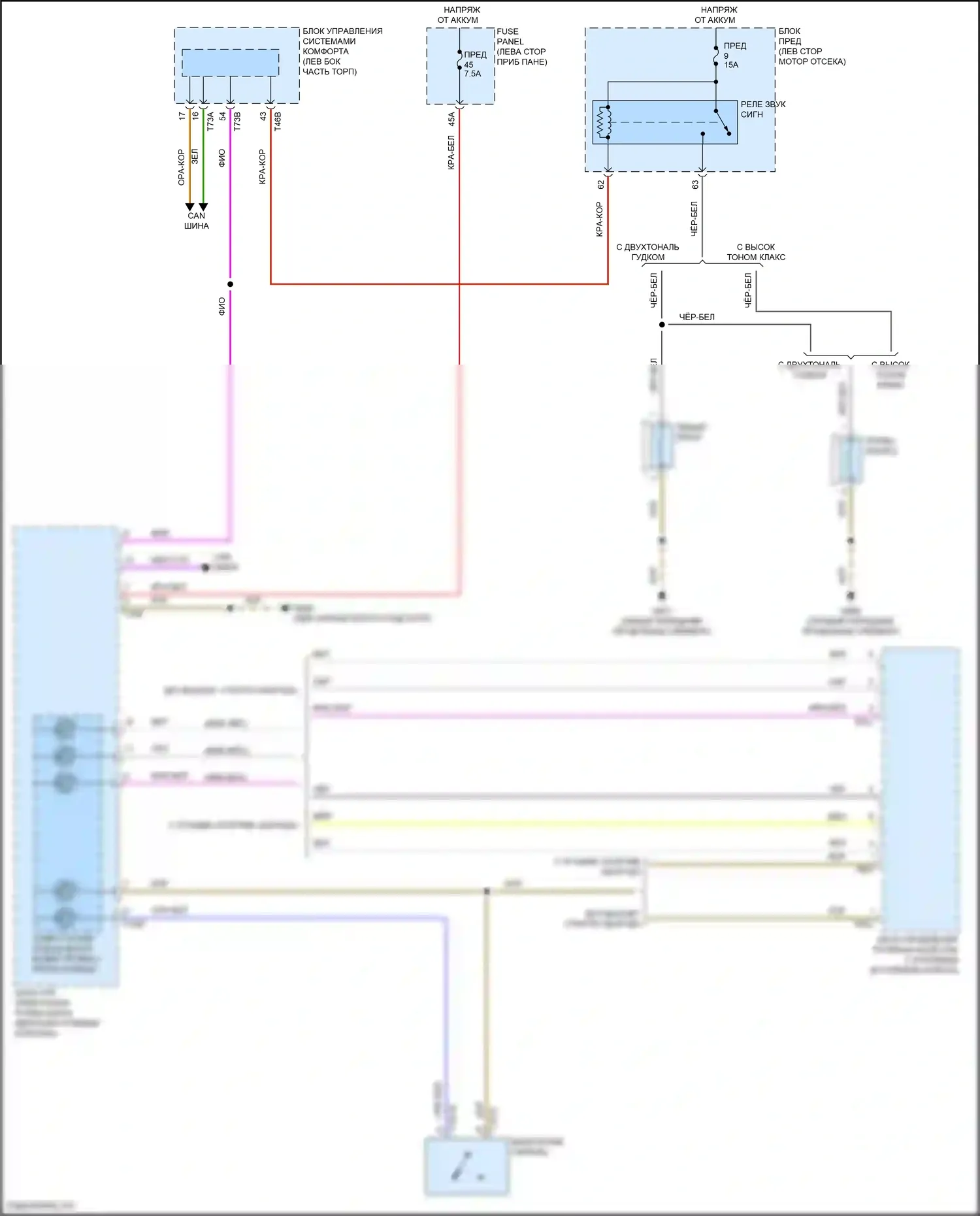 Golf R Volkswagen VIII (2020-2024): Электросхема клаксона 