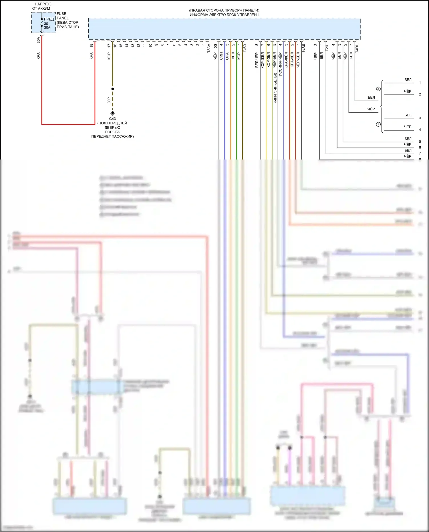 Golf R Volkswagen VIII (2020-2024): Электросхема магнитолы, без усилителя (2 из 3) 