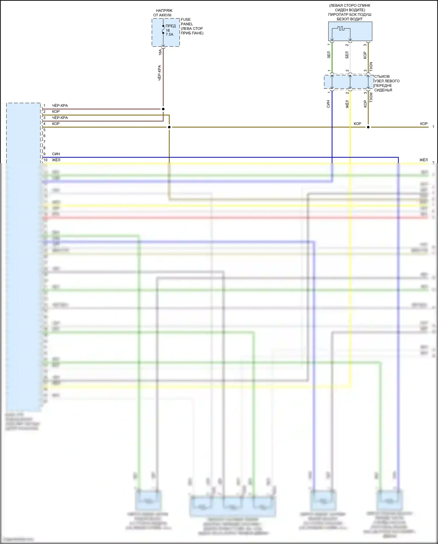 Golf R Volkswagen VIII (2020-2024): Электросхема подушек безопасности (1 из 4) 
