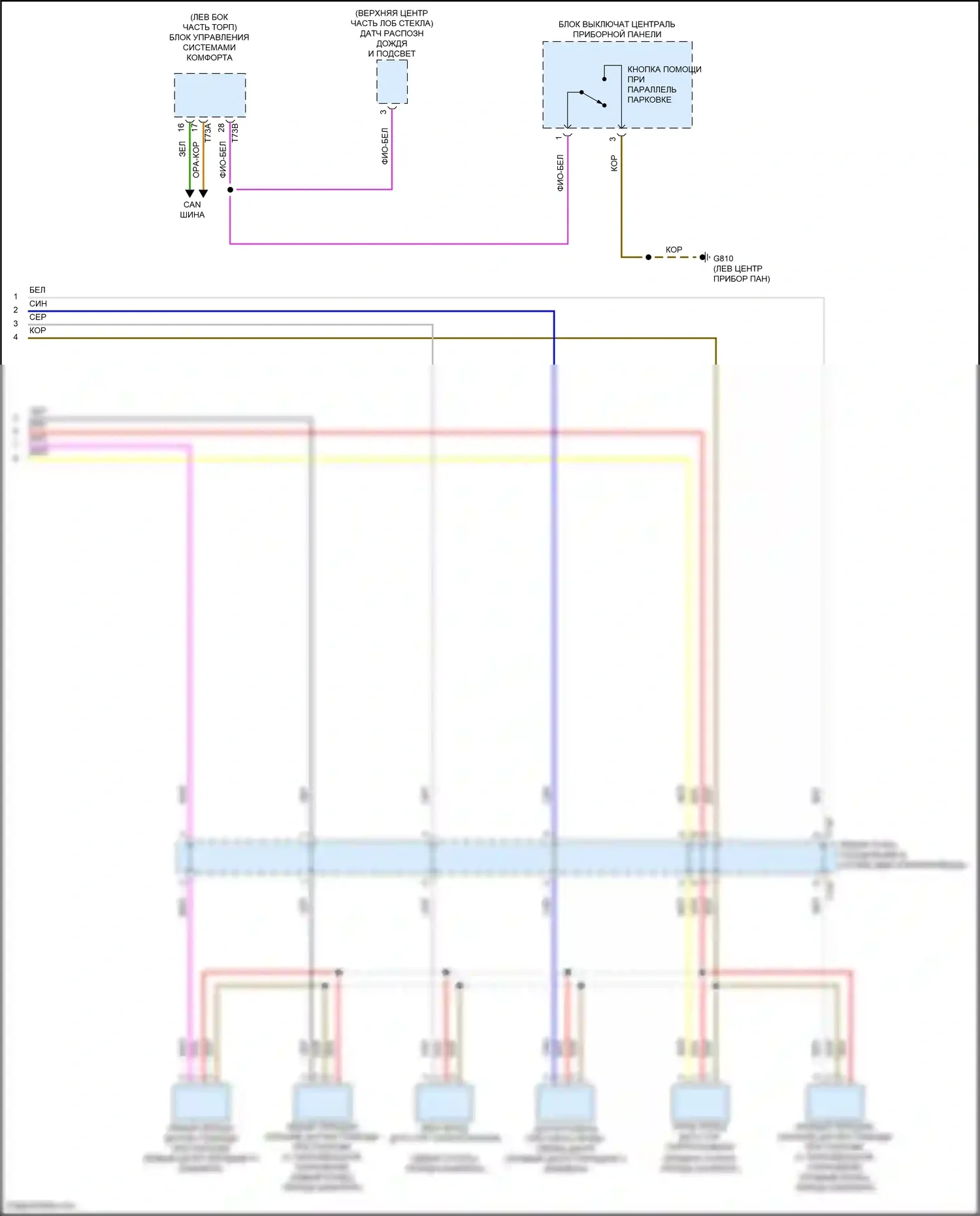Golf R Volkswagen VIII (2020-2024): Электросхема парктроника (2 из 2) 