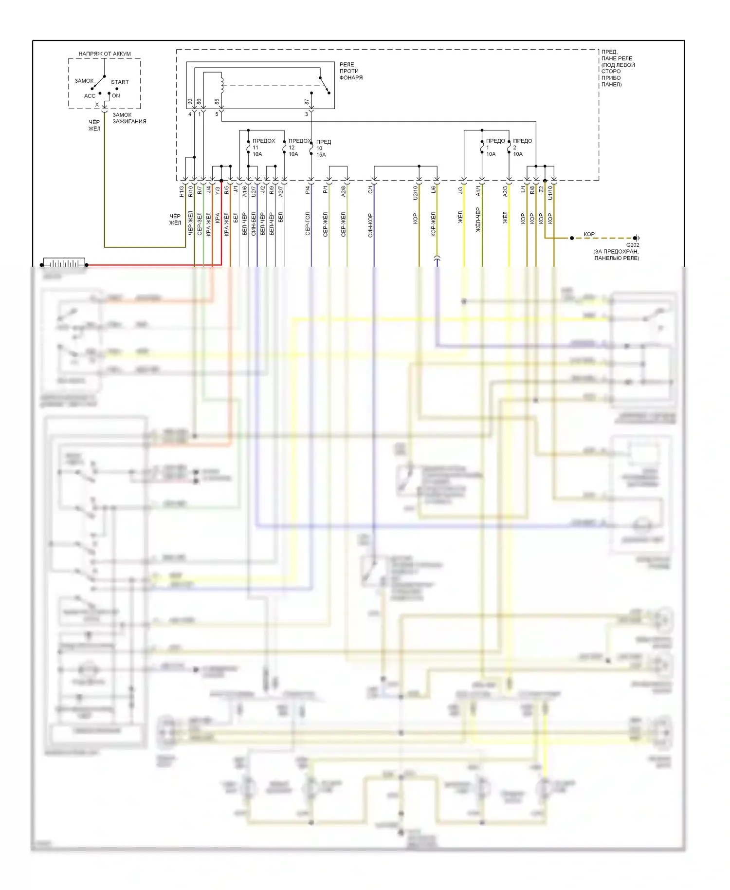 Golf Volkswagen Mk3 (1991-2000): Электросхема фар 