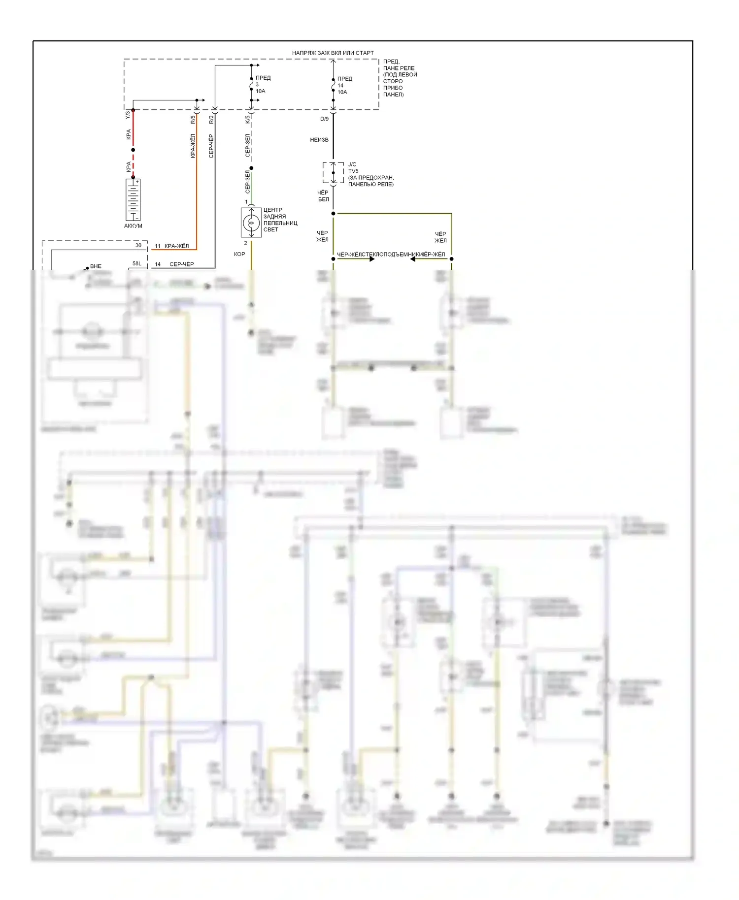 Golf Volkswagen Mk3 (1991-2000): Электросхема подсветки приборной панели 