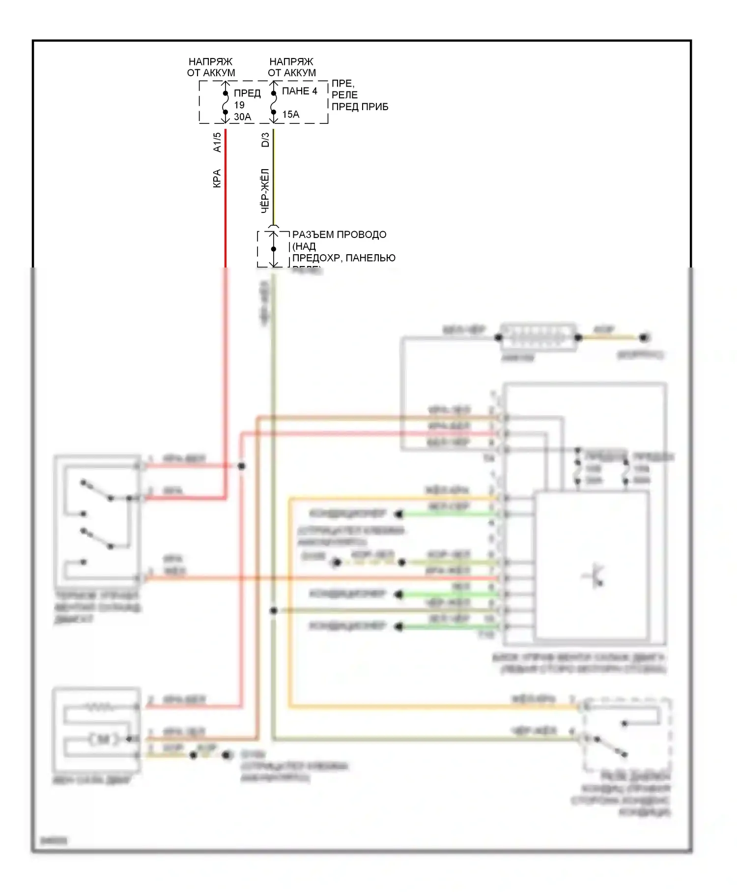 Golf Volkswagen Mk3 (1991-2000): 2.0л, электросхема вентилятора охлаждения 