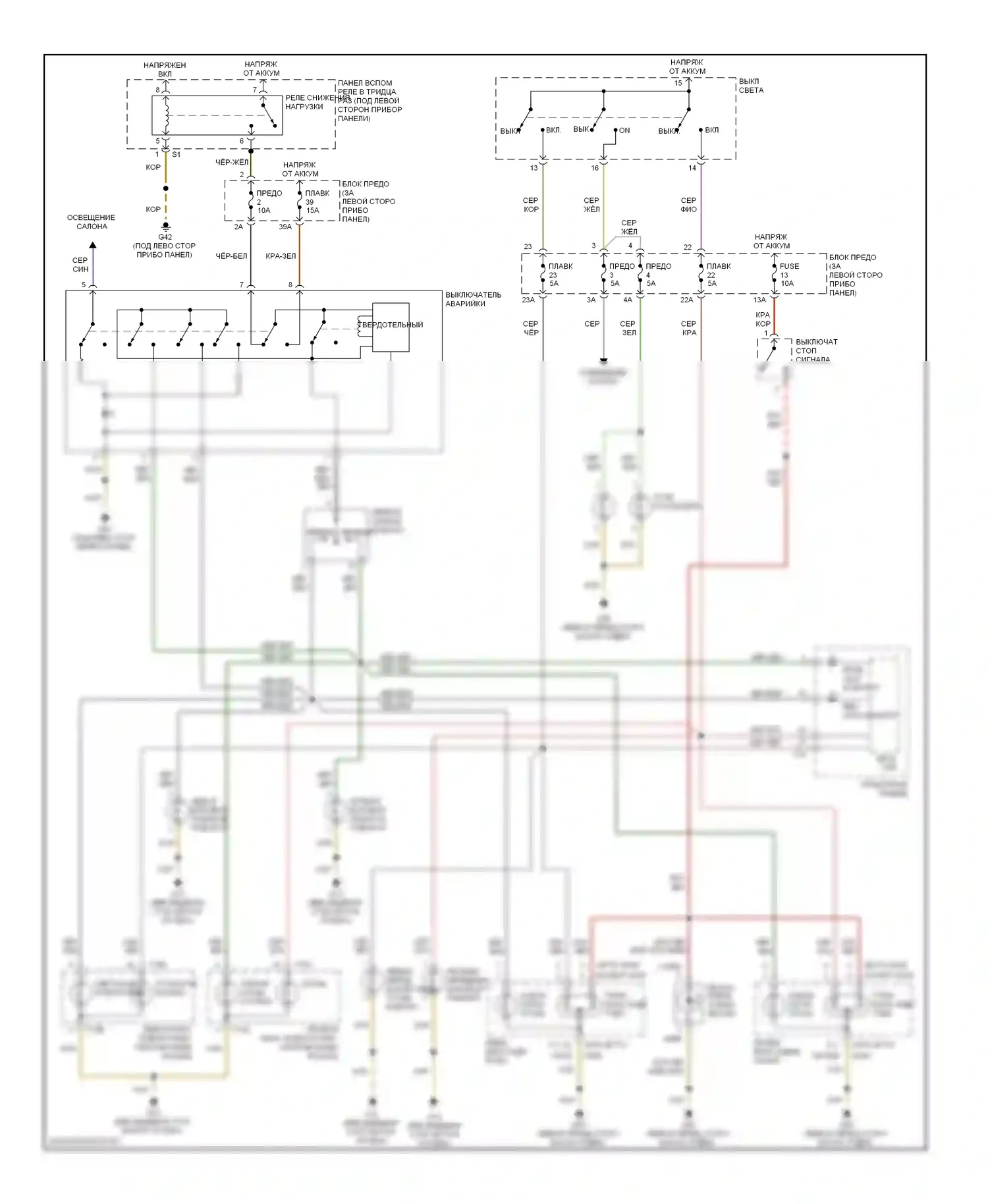 Golf Volkswagen Mk4 (1997-2006): Электросхема фар и фонарей 