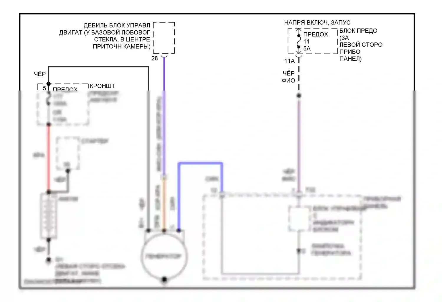 Golf Volkswagen Mk4 (1997-2006): 2.0l, электросхема генератора 