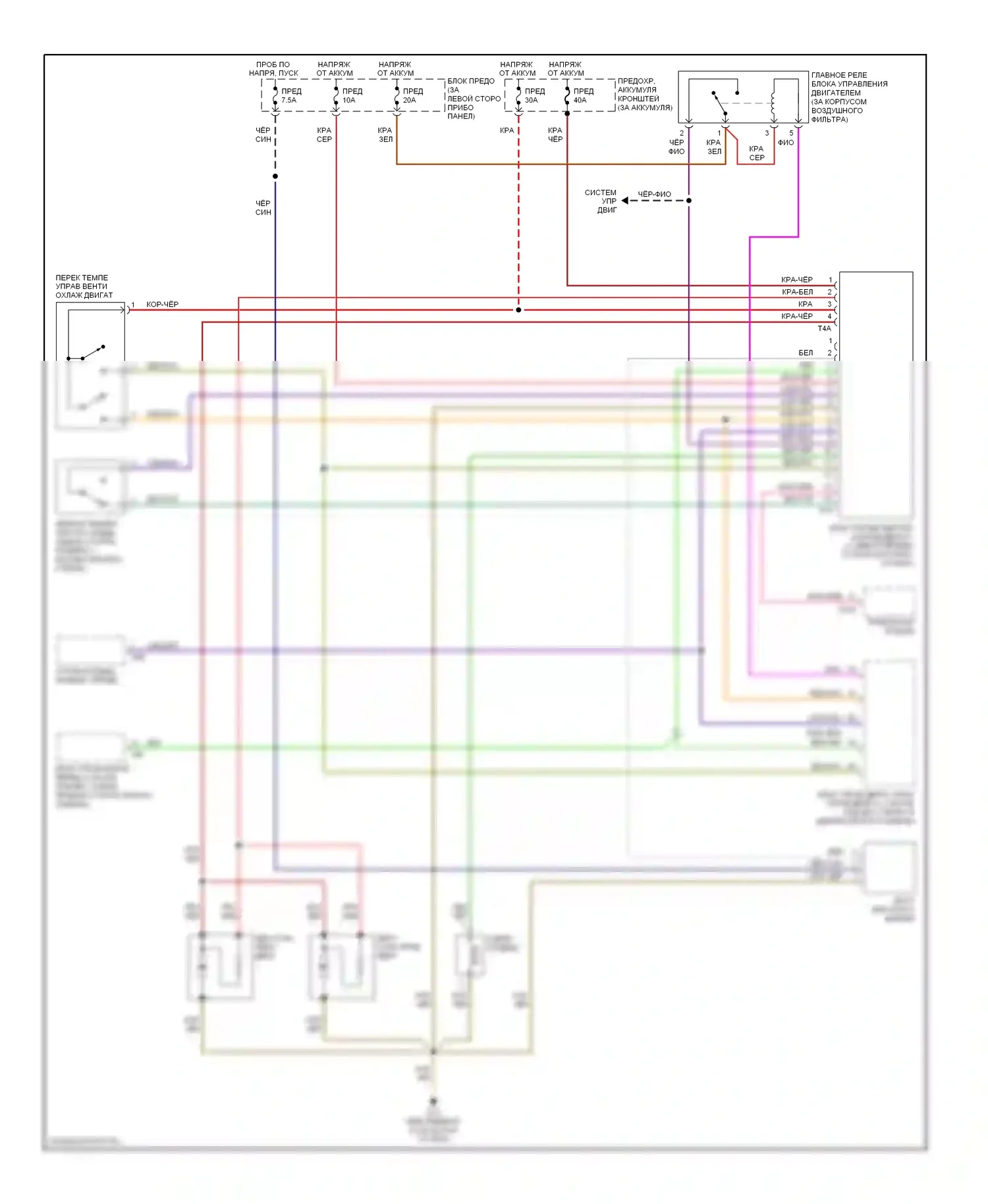 Golf Volkswagen Mk4 (1997-2006): 2.0л, электросхема вентилятора охлаждения, код двигателя bbw с ручным кондиционером 
