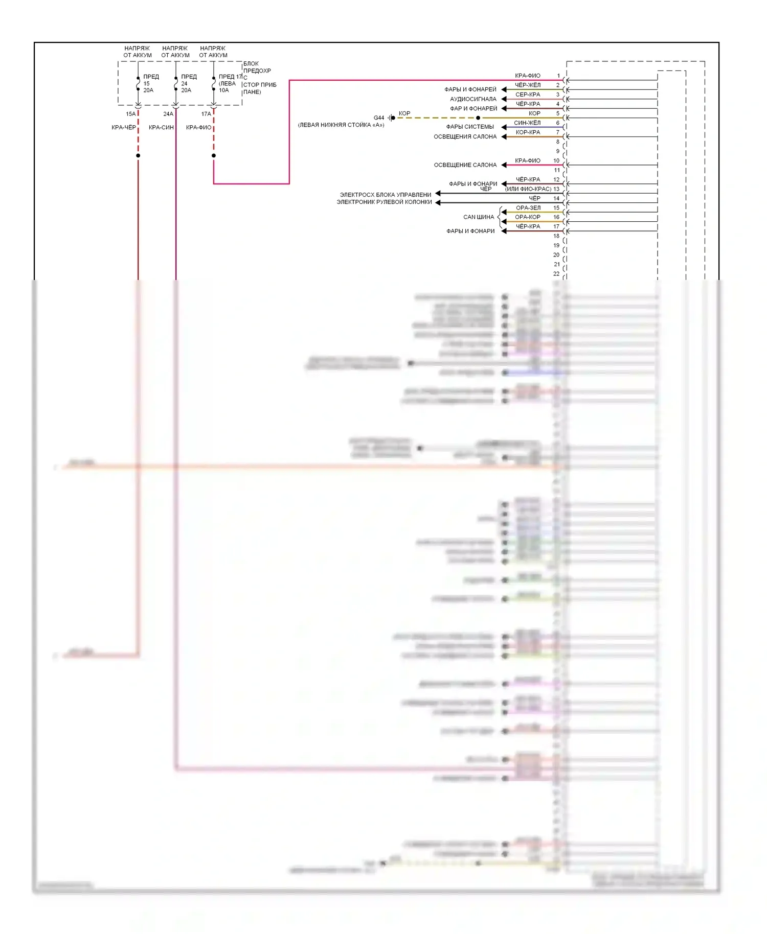 Golf Volkswagen Mk6 (2008-2012): Электросхема блока управления системами комфорта, позднего выпуска (2 из 2) 
