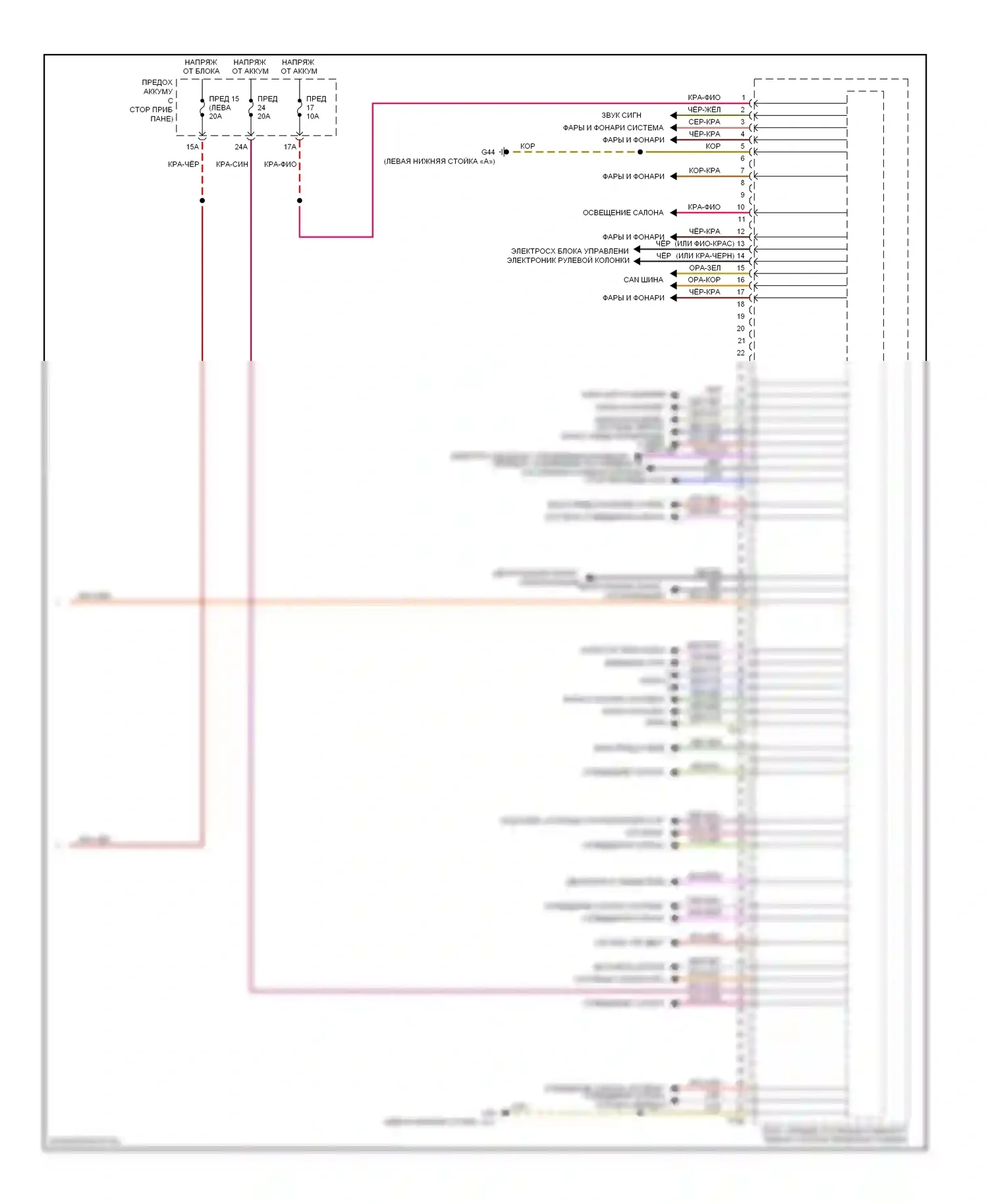 Golf Volkswagen Mk6 (2008-2012): Электросхема блока управления системами комфорта, раннего выпуска (2 из 2) 