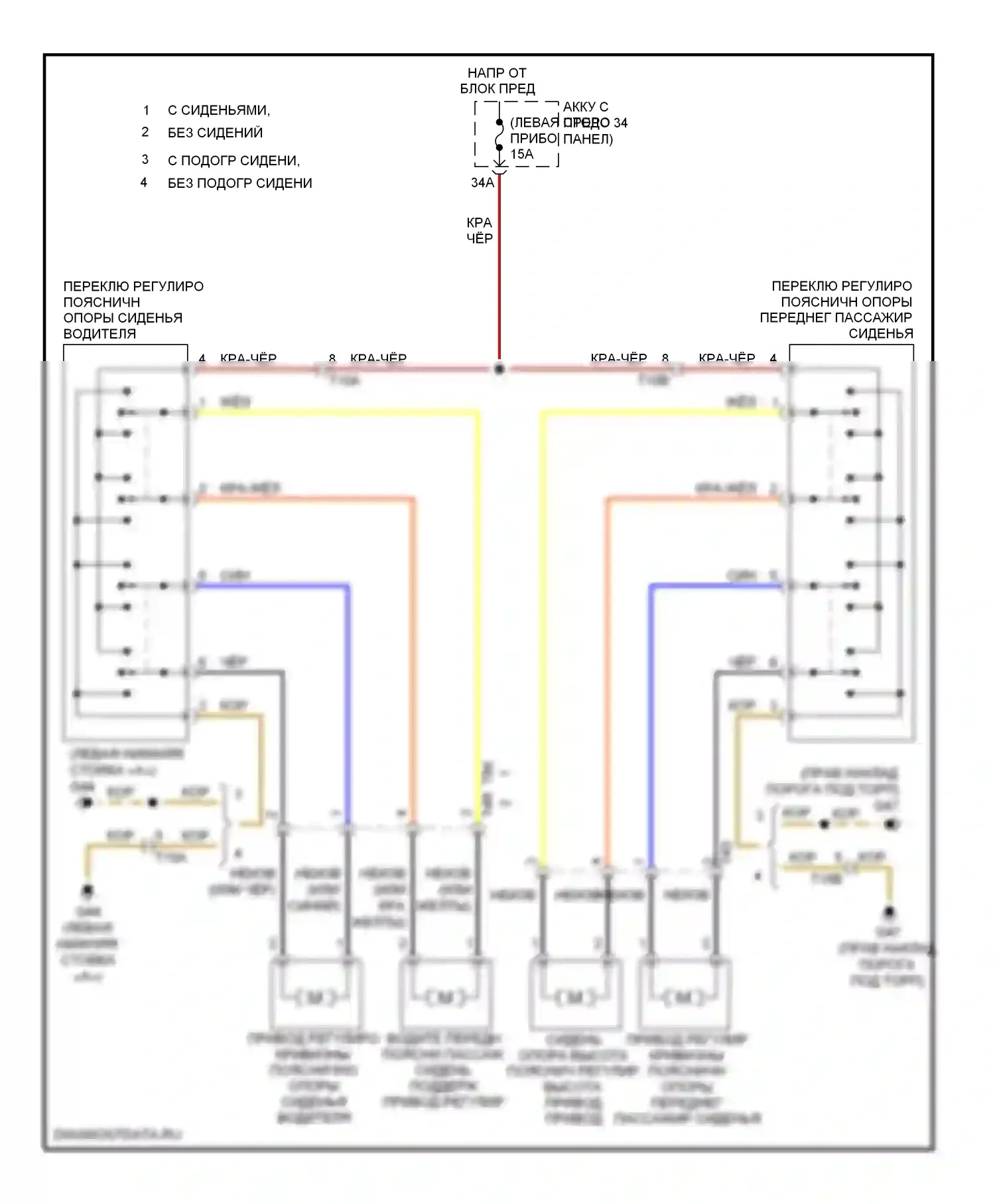 Golf Volkswagen Mk6 (2008-2012): Поясничная электросхема 