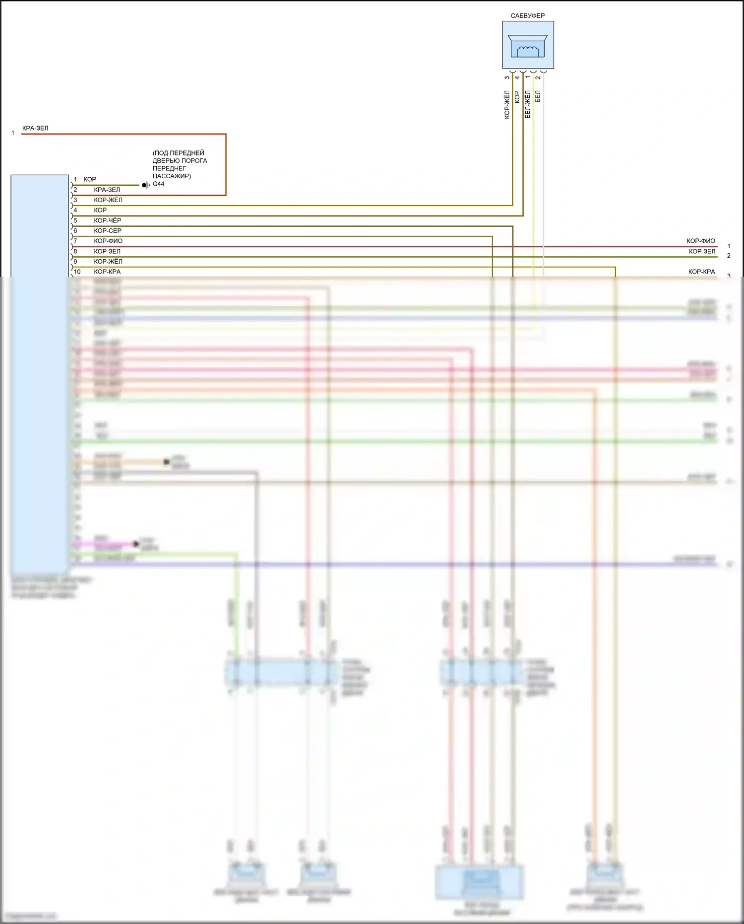 Golf Volkswagen Mk7 рестайлинг (2017-2021): Электросхема навигации, с усилителем (2 из 4) 