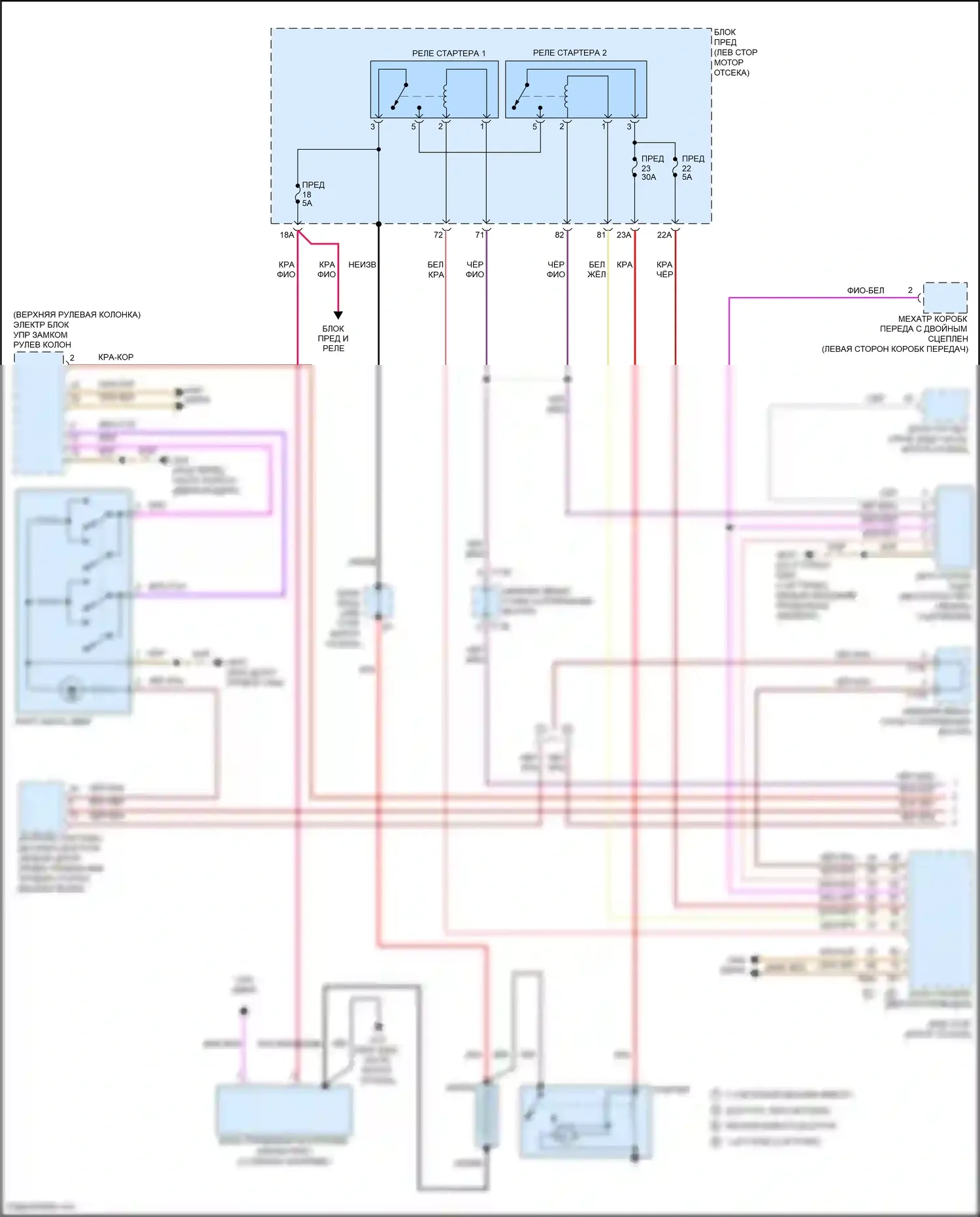 Golf Volkswagen Mk7 рестайлинг (2017-2021): Электросхема стартера (1 из 2) 
