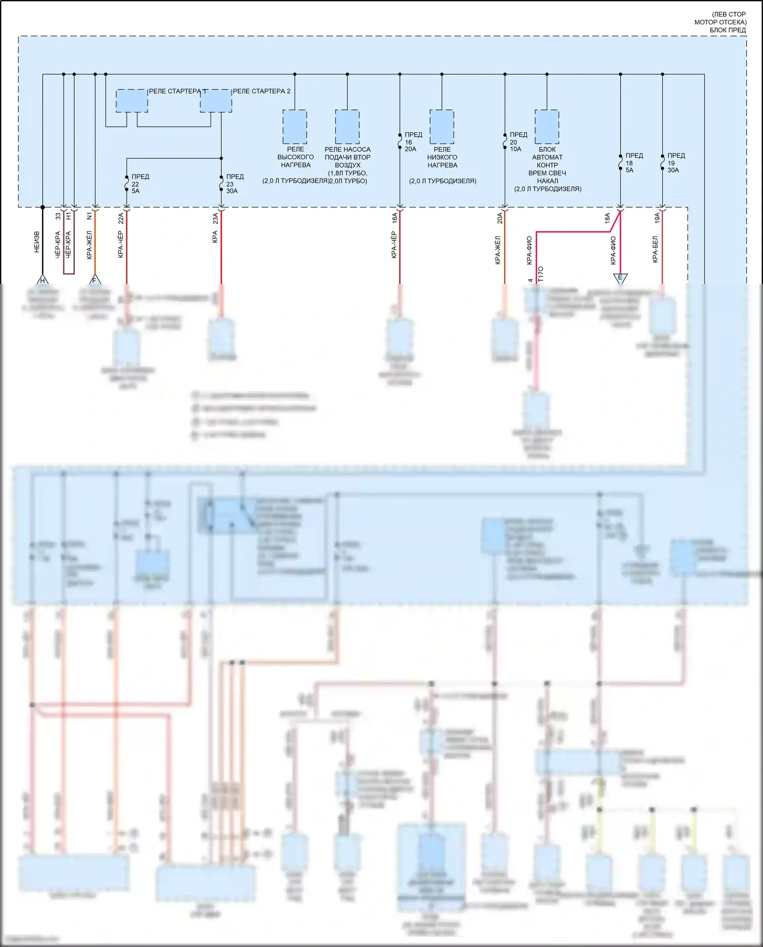 Golf Volkswagen Mk7 (2012-2017): Электросхема блока предохранителей реле (2 из 6) 