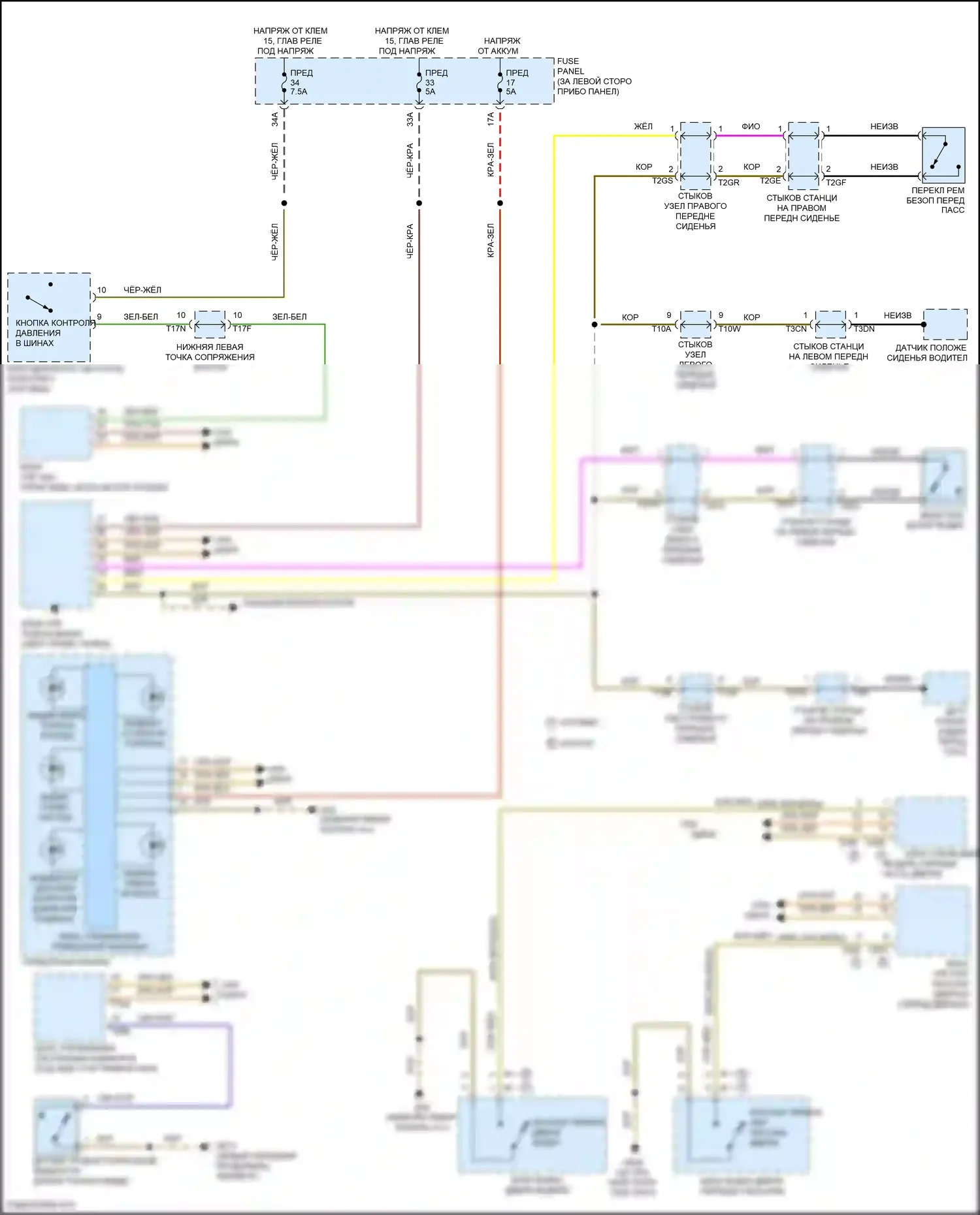 Golf Volkswagen Mk7 (2012-2017): Электросхема помощников водителя 