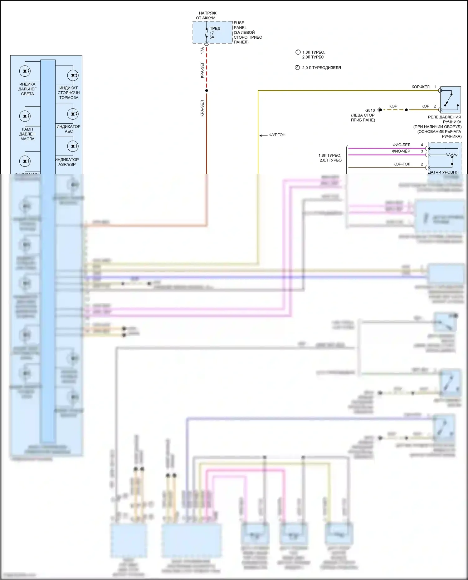 Golf Volkswagen Mk7 (2012-2017): Электросхема приборной панели 