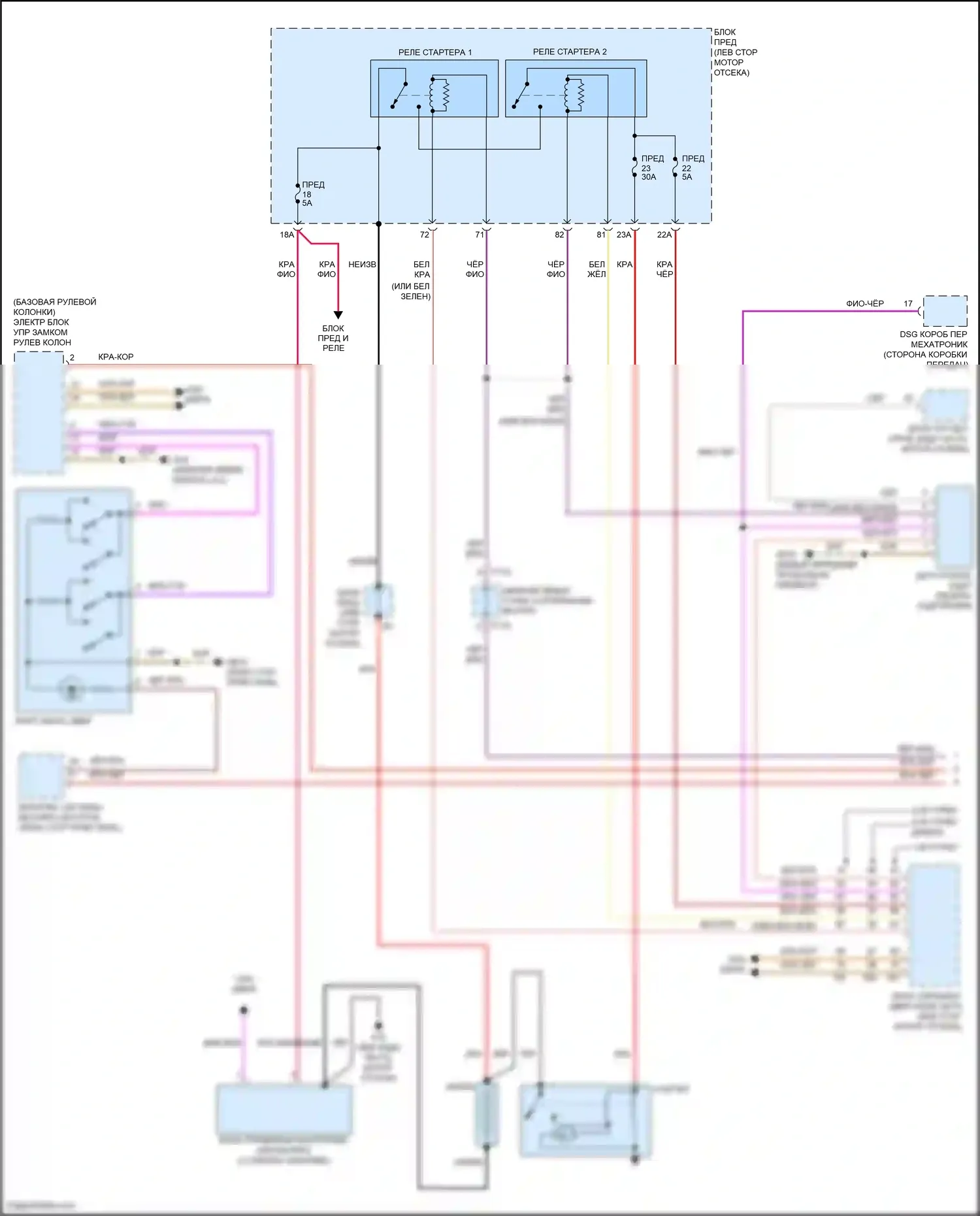 Golf Volkswagen Mk7 (2012-2017): Электросхема стартера (1 из 2) 