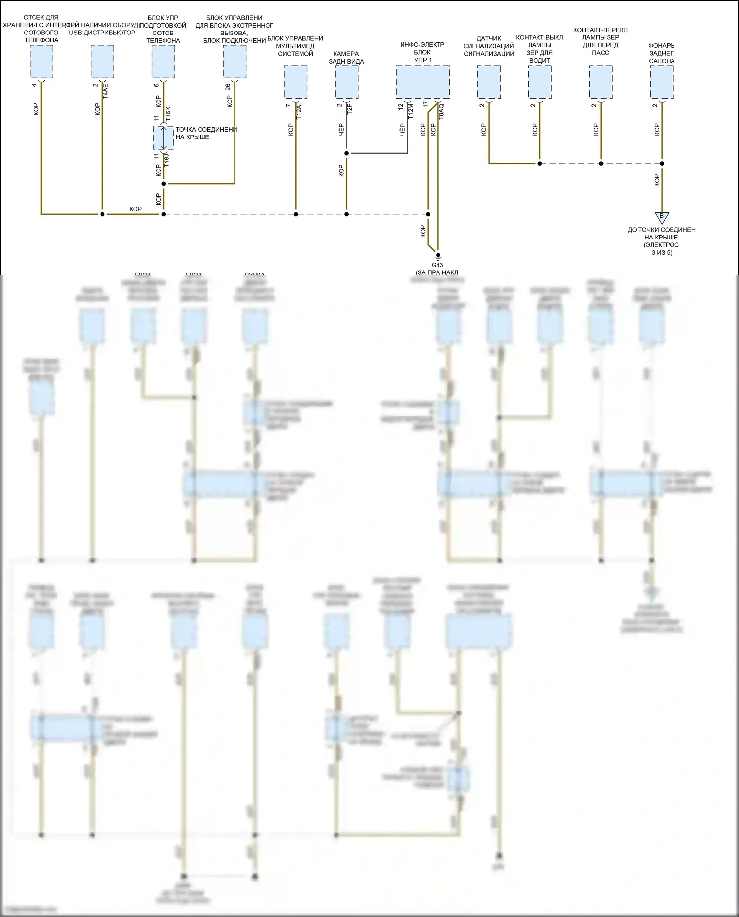 Golf Volkswagen Mk7 (2012-2017): Электросхема точек подключения масс (2 из 5) 