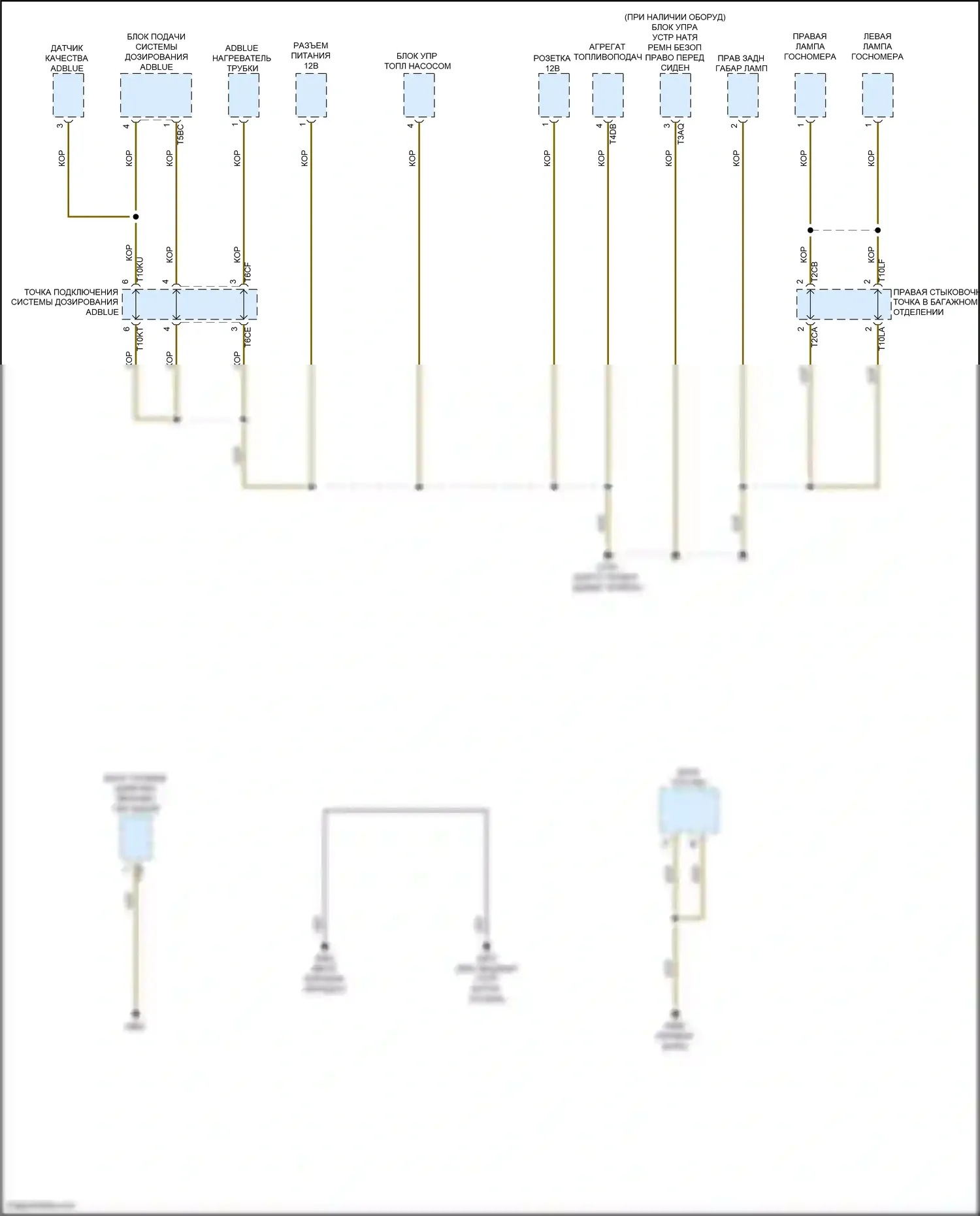 Golf Volkswagen Mk7 (2012-2017): Электросхема точек подключения масс (5 из 5) 