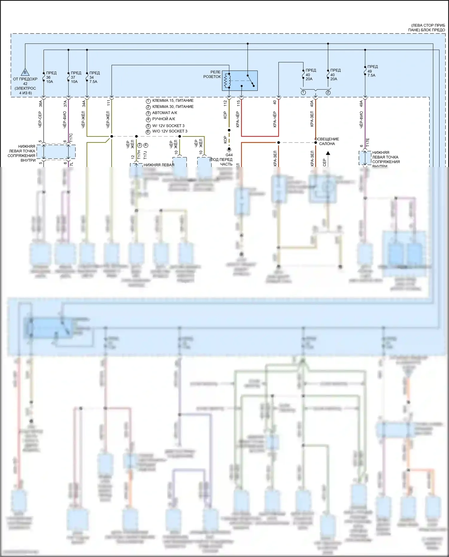Golf Volkswagen Mk8 (2019-2024): Электросхема блока предохранителей реле (5 из 6) 