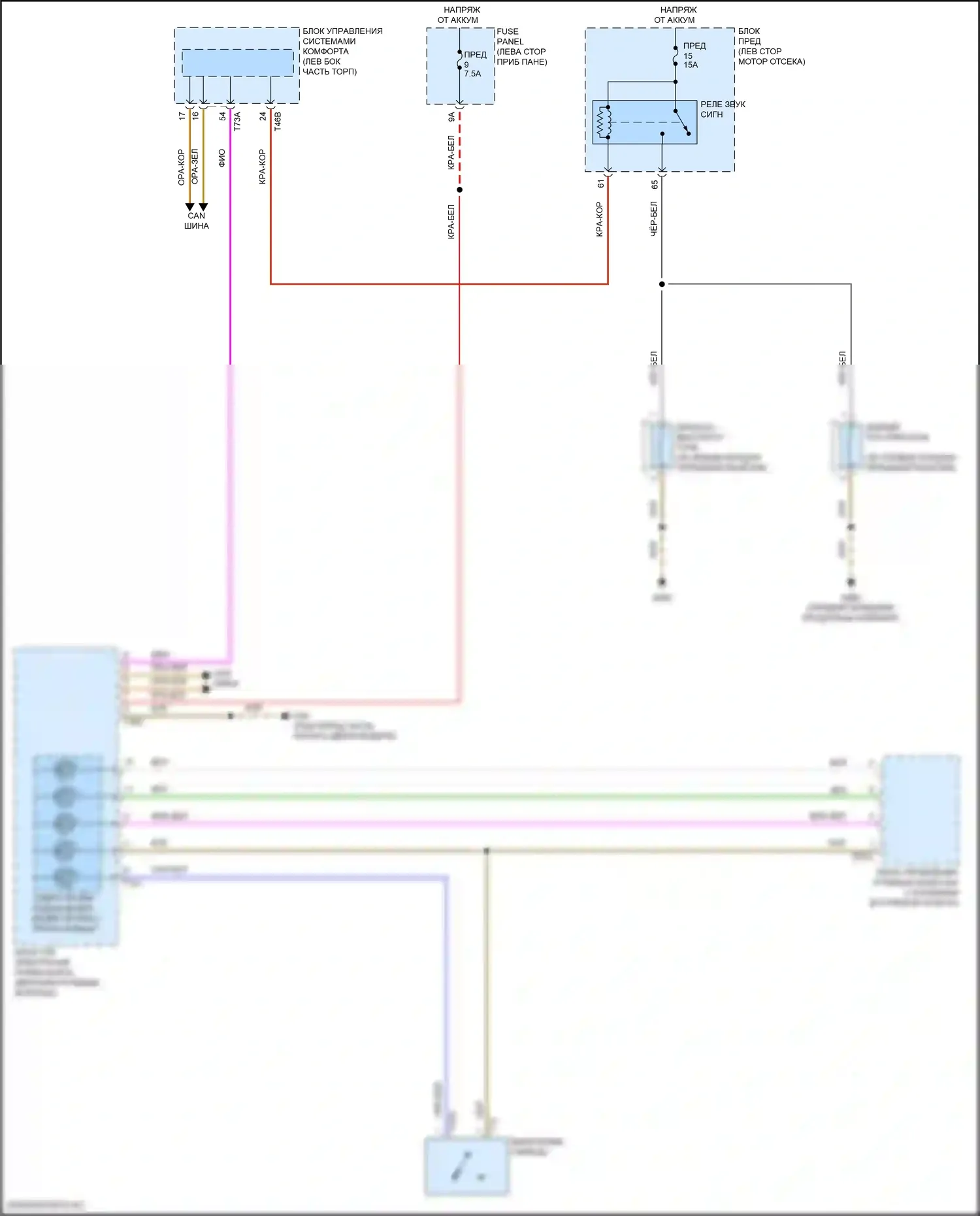 Golf Volkswagen Mk8 (2019-2024): Электросхема клаксона 