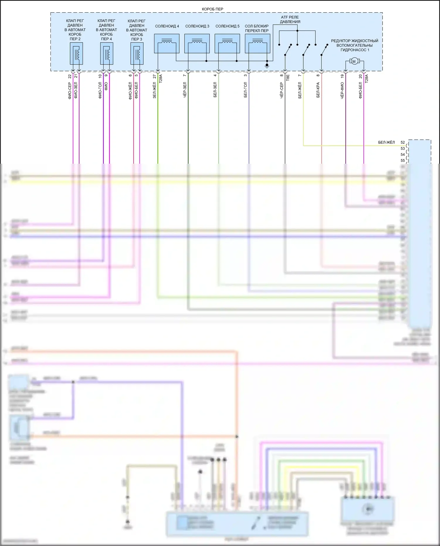 Golf Volkswagen Mk8 (2019-2024): Электросхема автоматической коробки передач (2 из 3) 