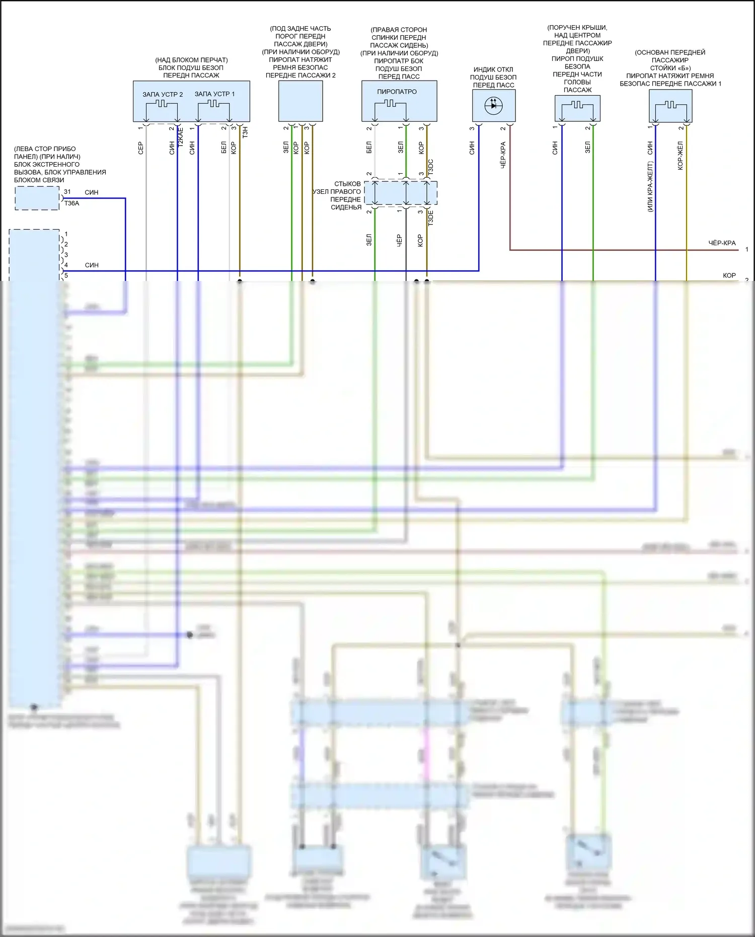 Golf Volkswagen Mk8 (2019-2024): Электросхема подушек безопасности (1 из 3) 