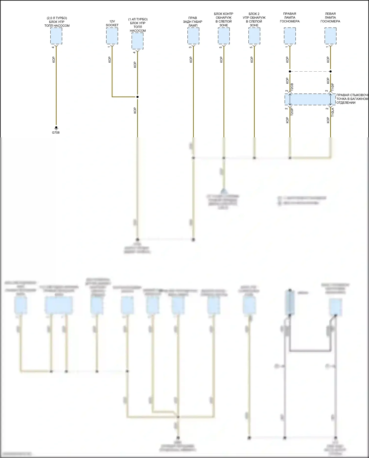 Golf Volkswagen Mk8 (2019-2024): Электросхема точек подключения масс (5 из 5) 