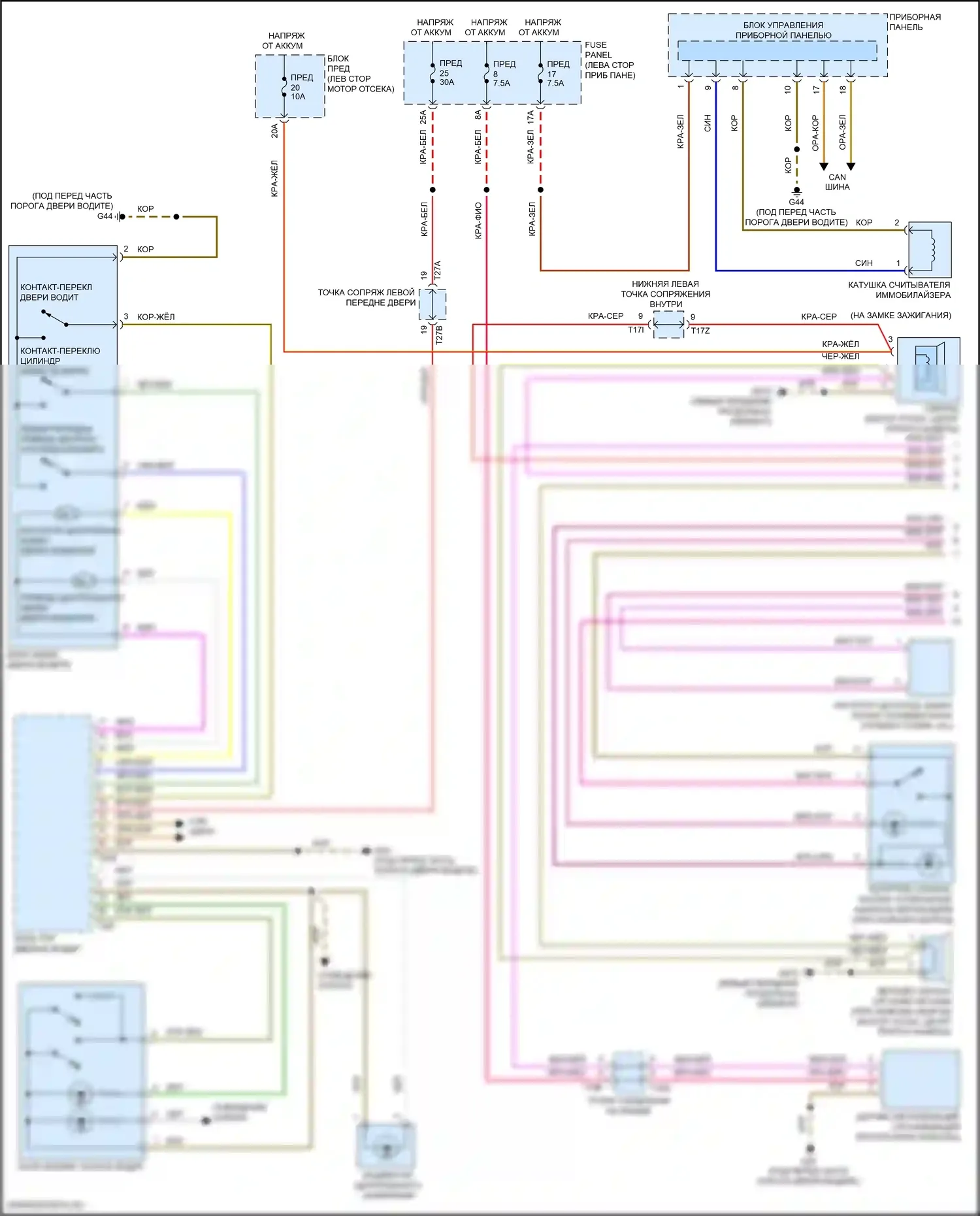 Golf Volkswagen Mk8 (2019-2024): Электросхема центрального замка (1 из 2) 