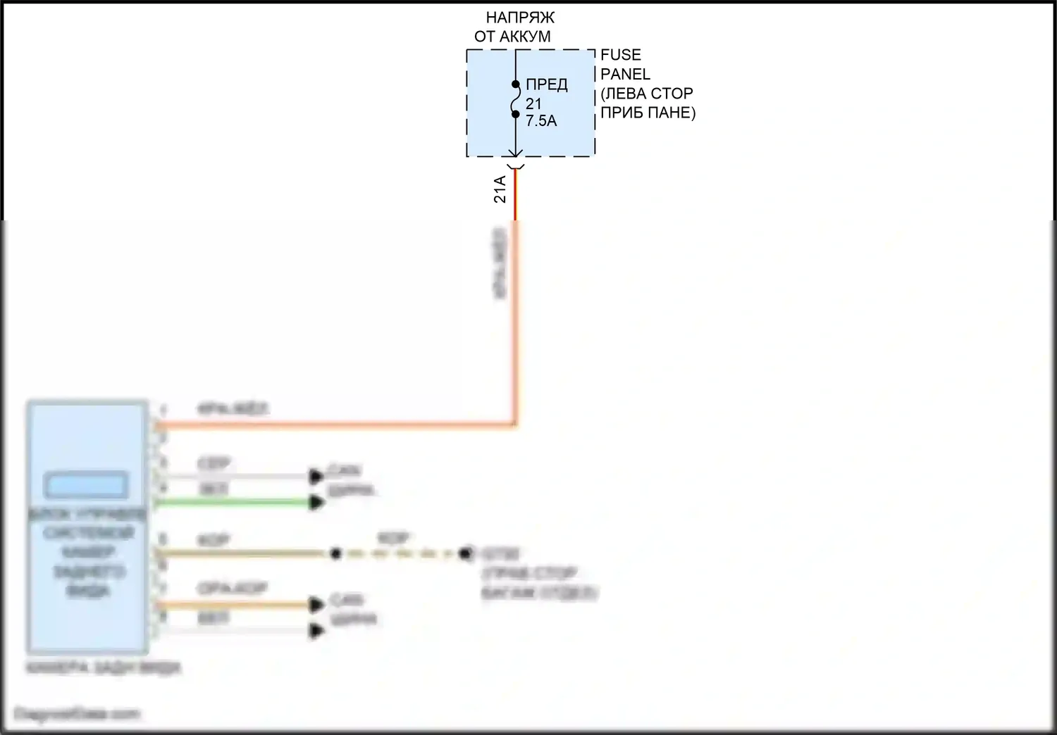 ID.4 Crozz Volkswagen I (2021-2024): Электросхема камеры заднего вида 