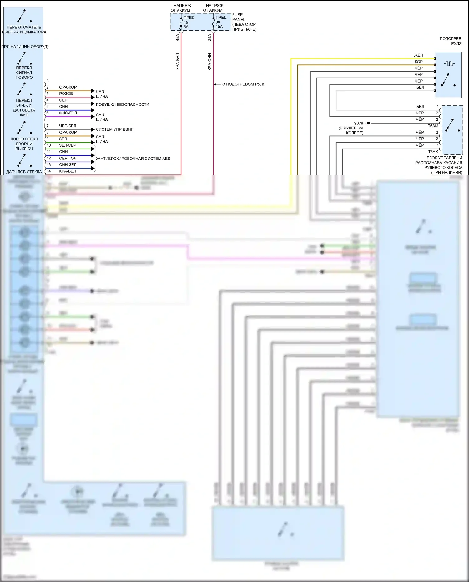 ID.4 X Volkswagen I (2020-2024): Электросхема блока управления электронными системами рулевой колонки 