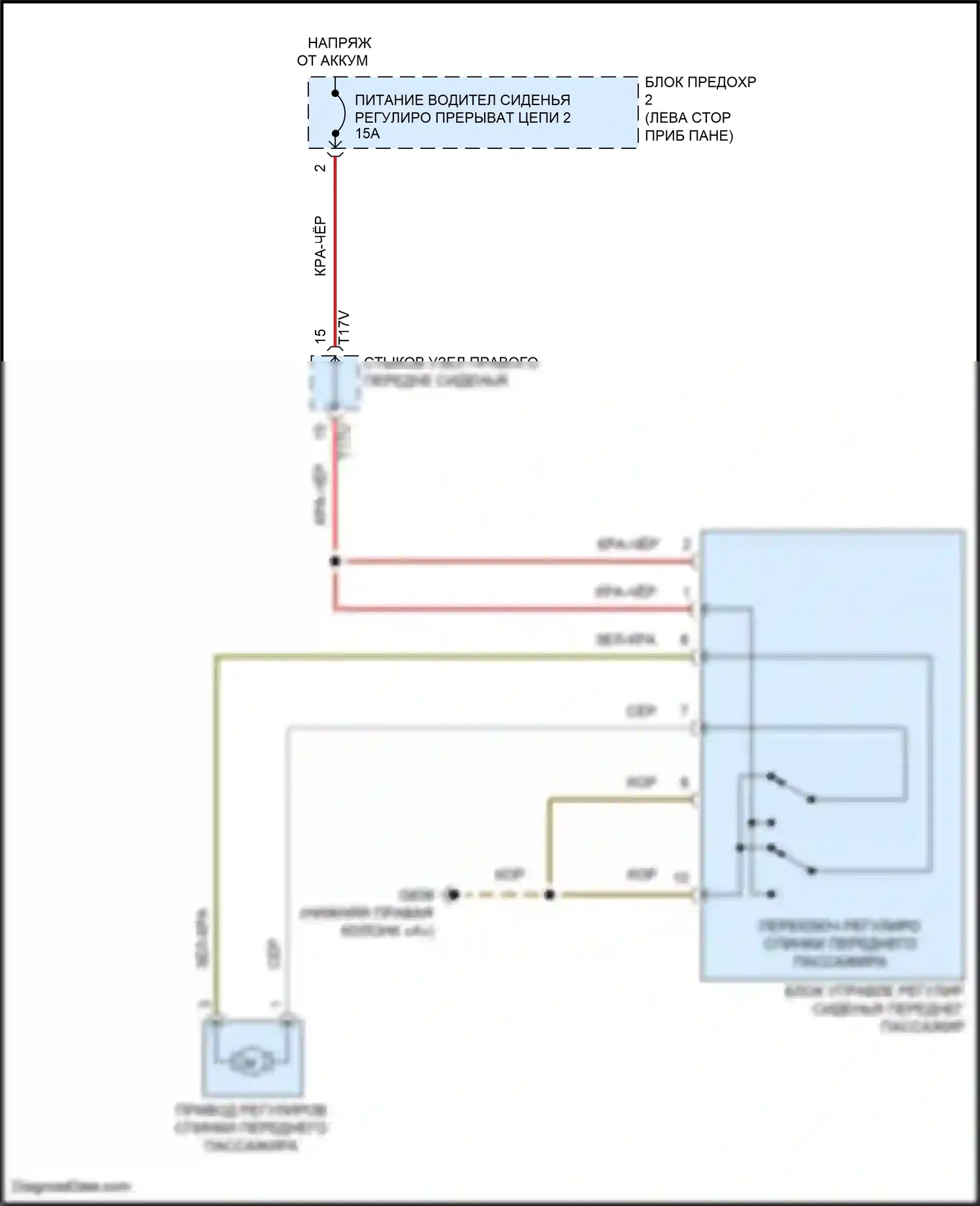ID.4 Volkswagen I (2020-2024): Электросхема сиденья питания для пассажиров 