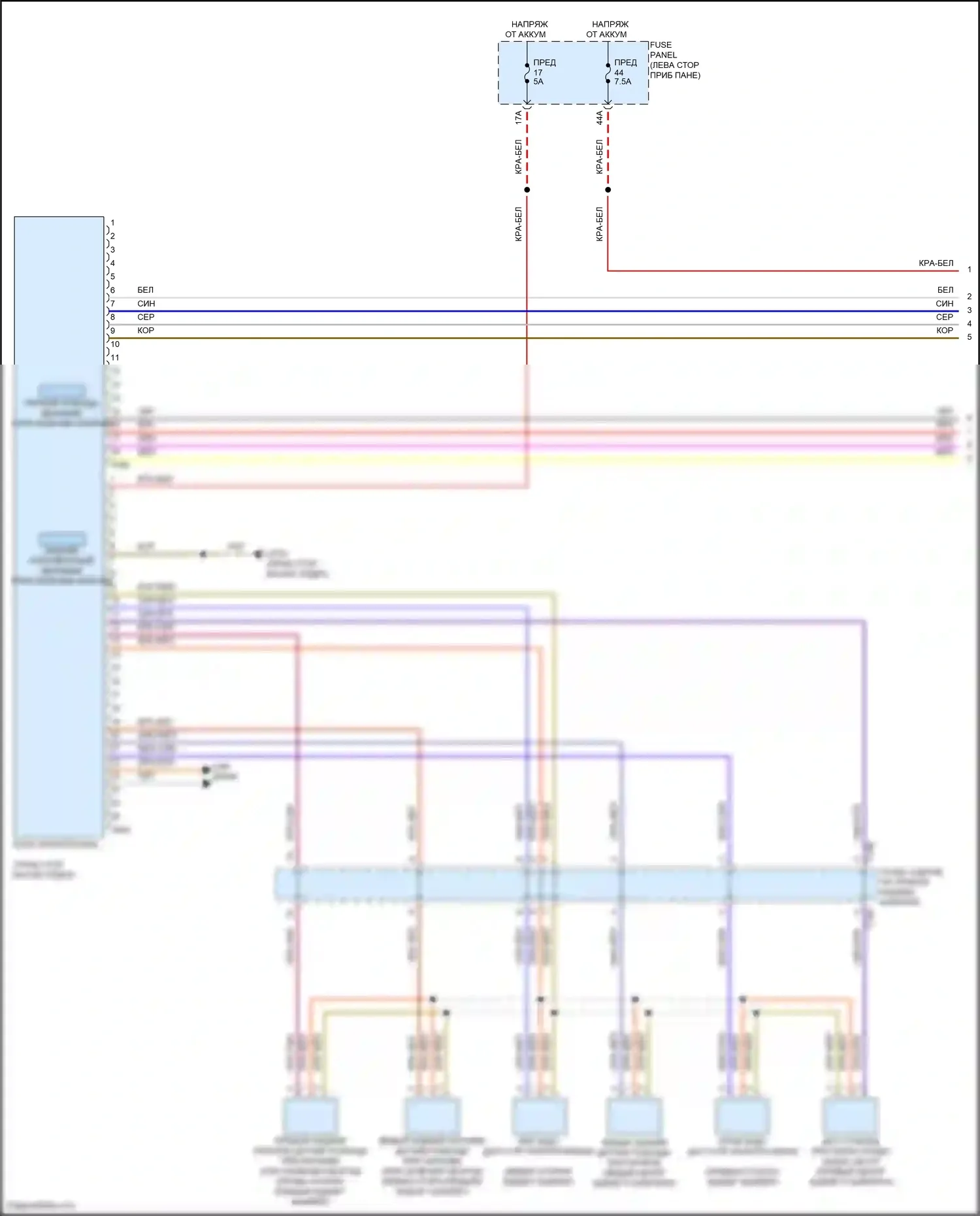 ID.4 Volkswagen I (2020-2024): Электросхема парктроника (1 из 2) 