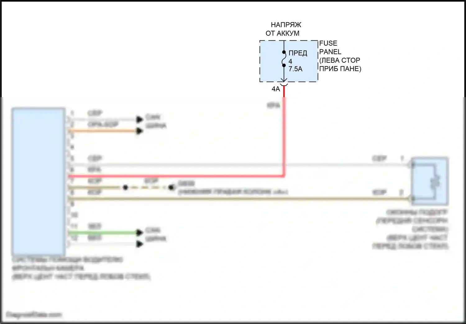 ID.4 Volkswagen I (2020-2024): Электросхема сигнализации о выезде с полосы движения 