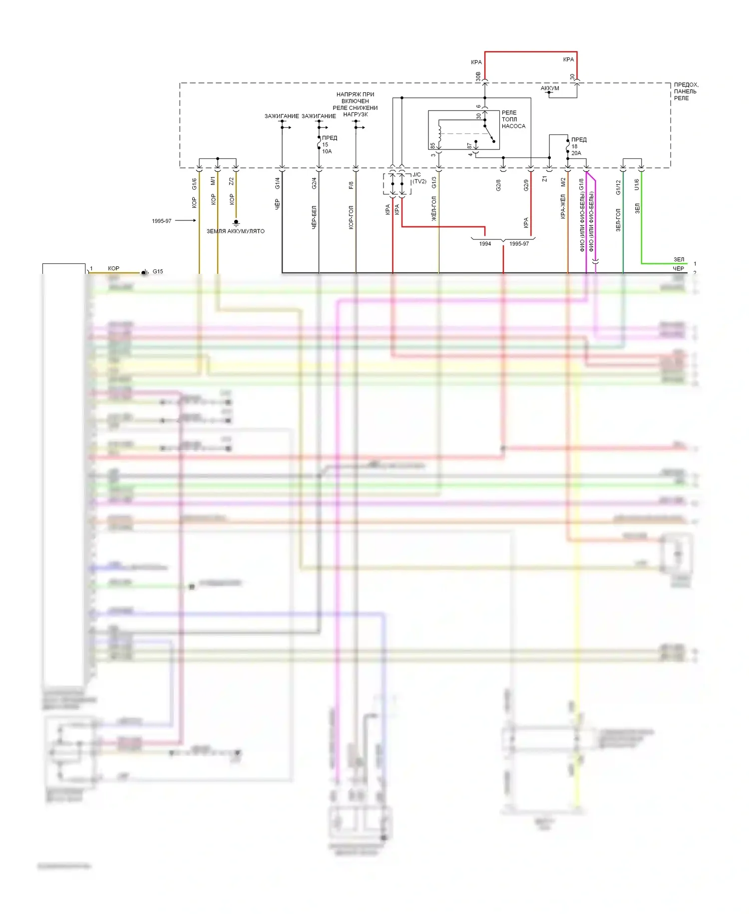 Jetta Volkswagen III (1992-1998): Электросхема двигателя 1.8ls (1 из 2) 