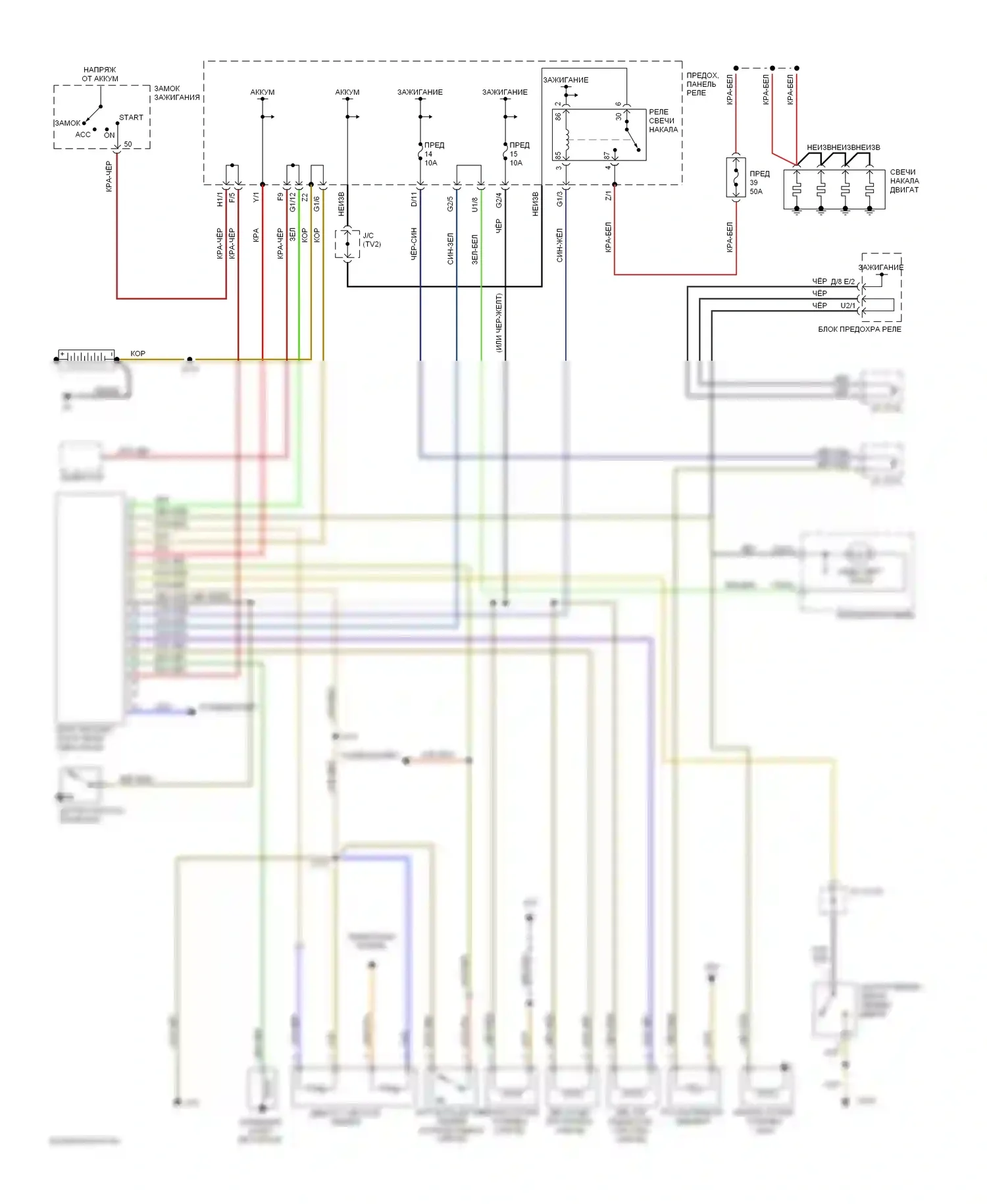 Jetta Volkswagen III (1992-1998): Электросхема двигателя 1.9л 