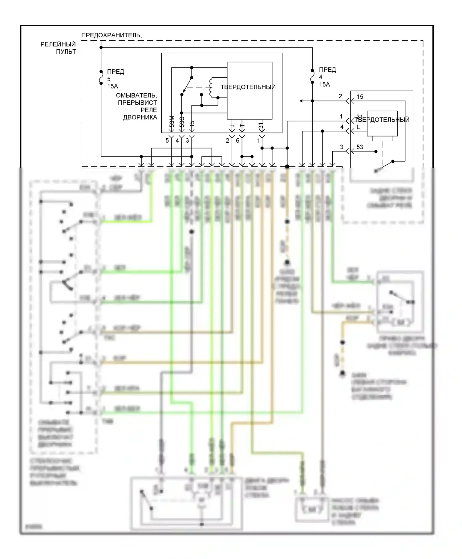Jetta Volkswagen III (1992-1998): Дворники и омыватели электросхема 